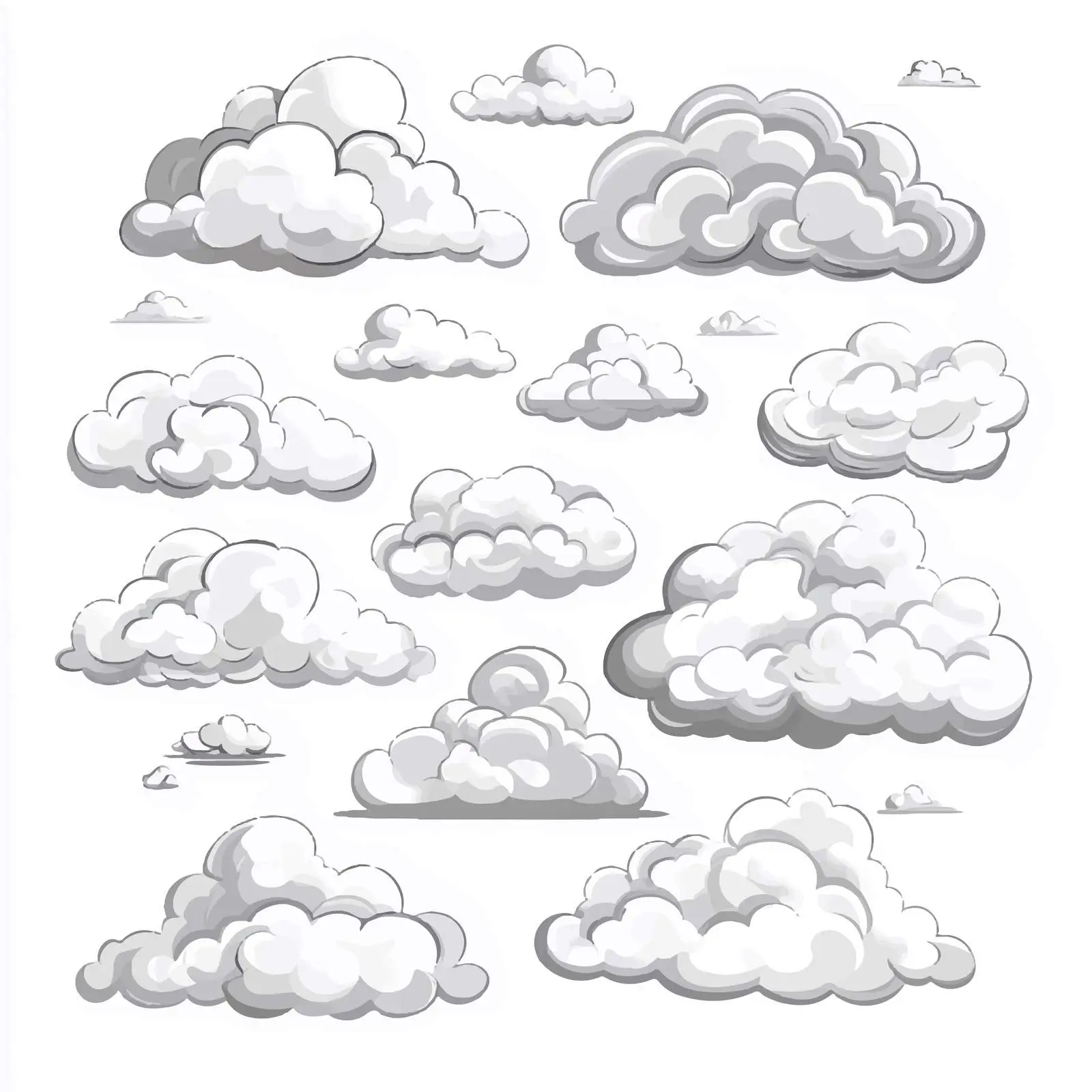 Isolated Clouds on White Background — free download from Dotvec