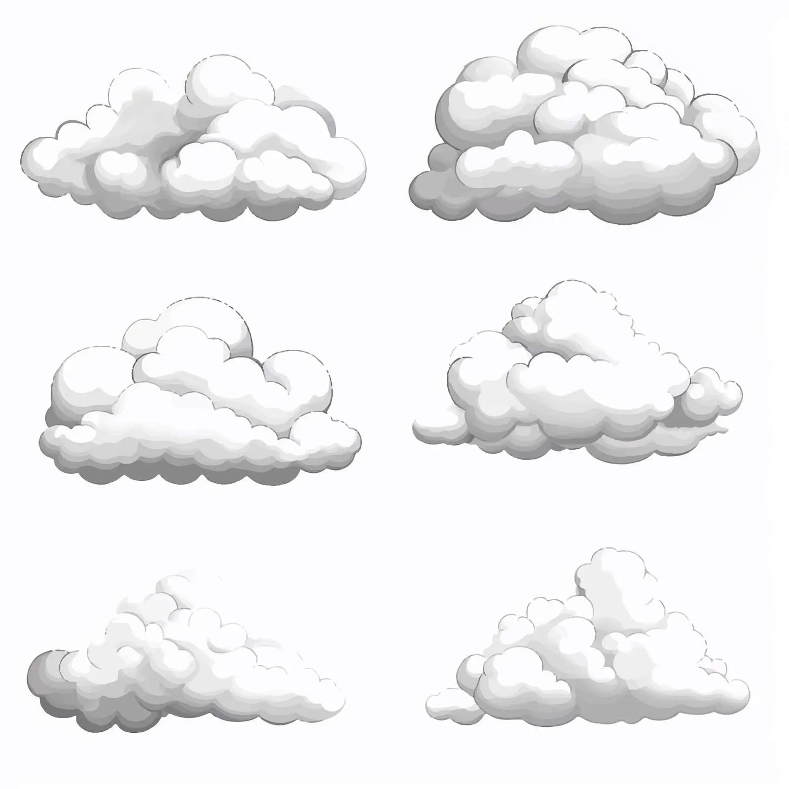 Isolated Round Clouds on White Background — free download from Dotvec