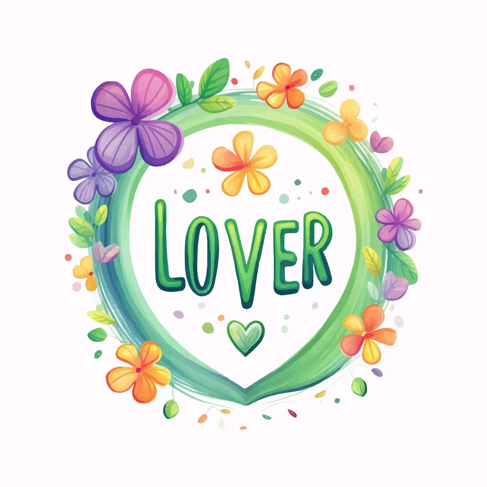 Cute Clover Shamrock Greeting Card with Love Inscription — free download from Dotvec