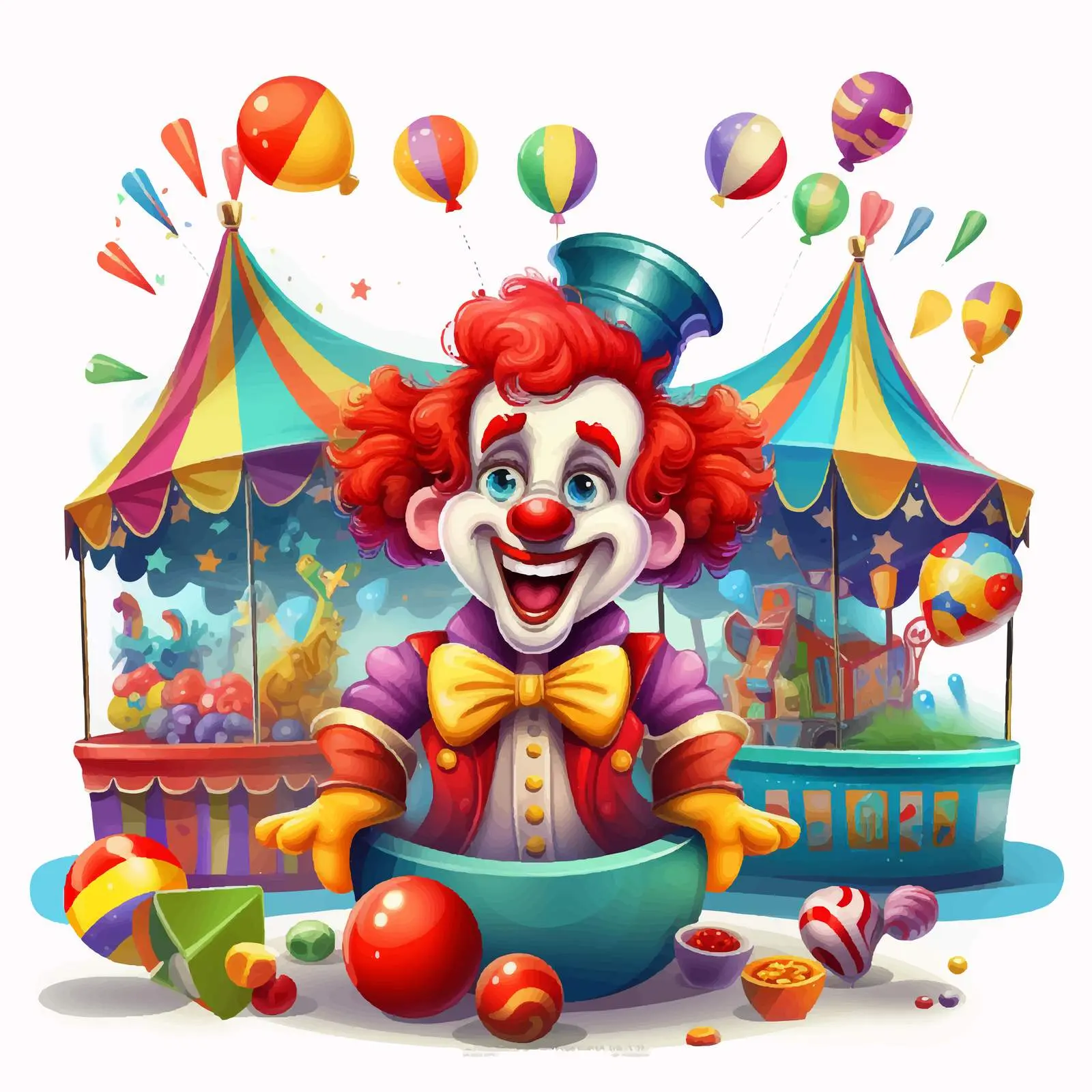 Clown at a Fun Fair Booth Vector – free fun fair image from Dotvec