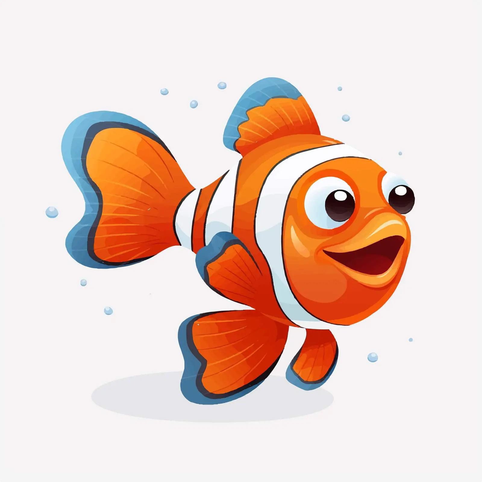 Cartoon Clown Fish Character on Transparent Background — free download from Dotvec