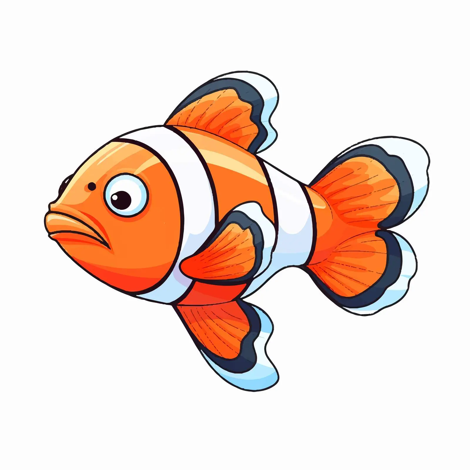 Clown Fish Vector Illustration on White Background — free download from Dotvec