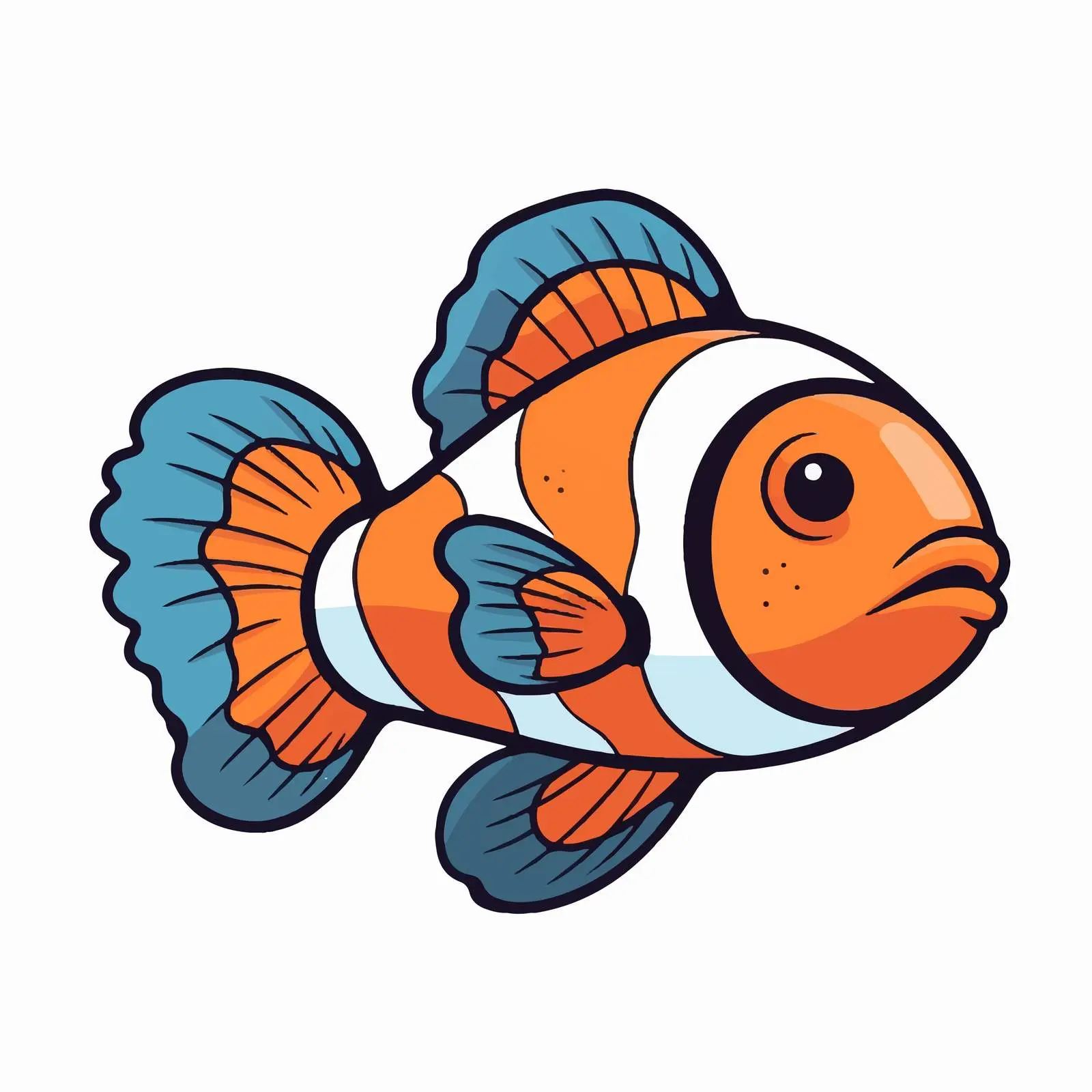 Line Art Clown Fish Vector Illustration — free download from Dotvec