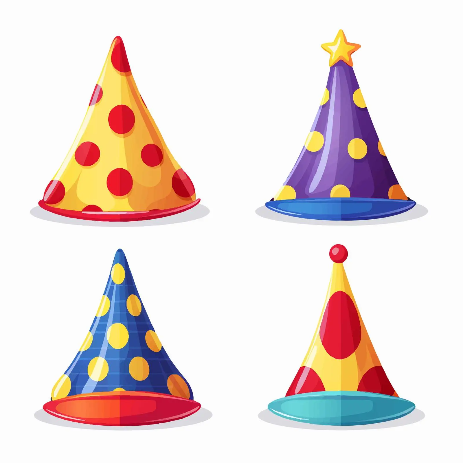 Colorful Clown Hats Illustration Vector Graphic — free download from Dotvec