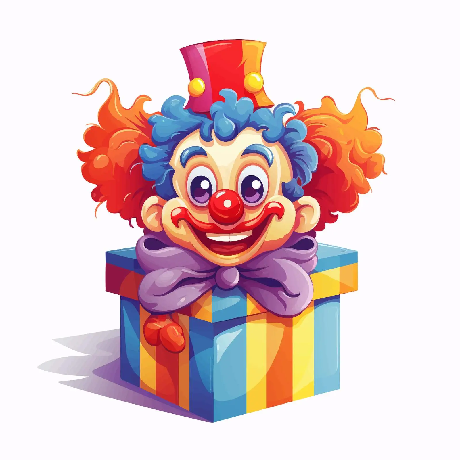 Clown Jack-in-the-Box Toy Illustration — free download from Dotvec