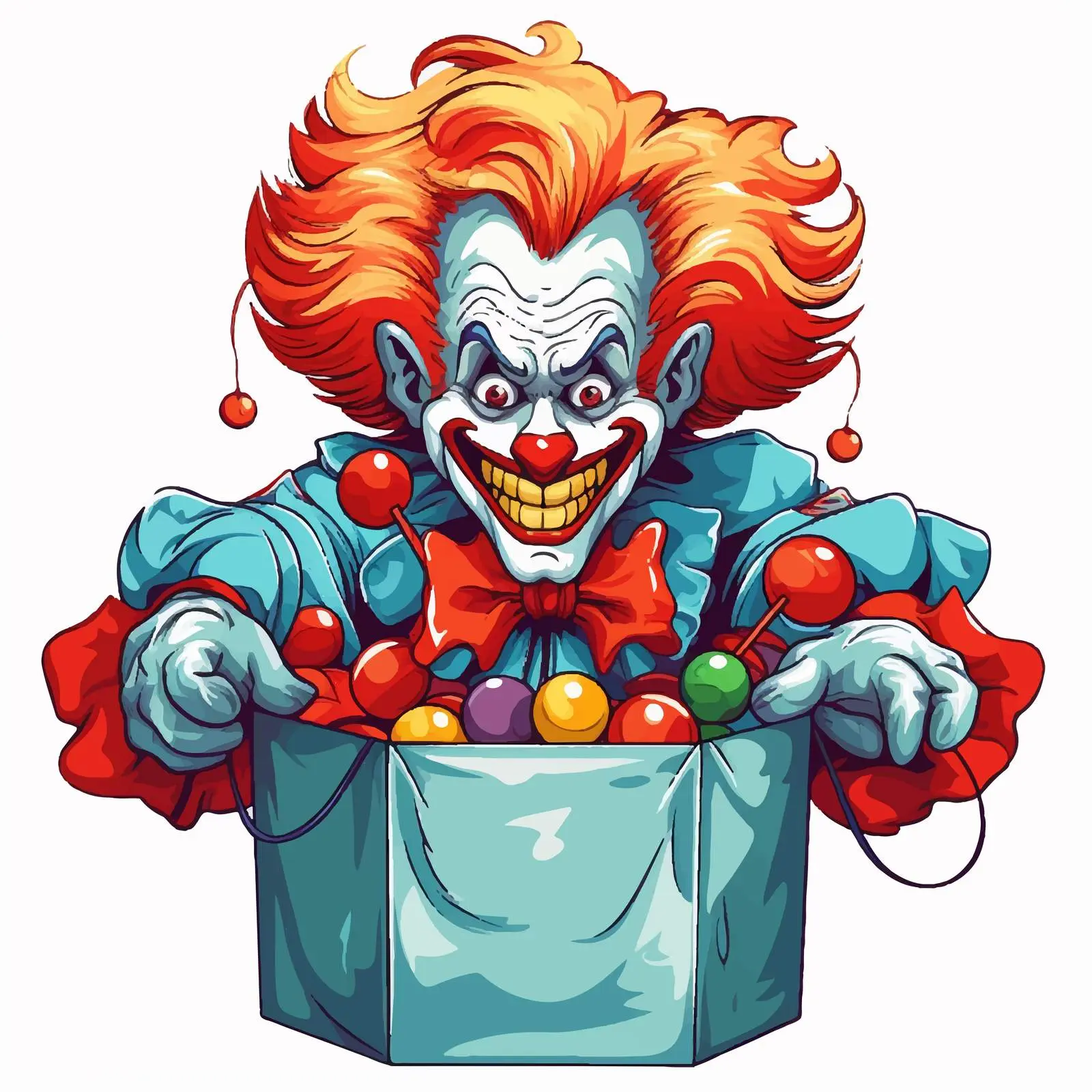 Cartoon Clown Jack in the Box Illustration — free download from Dotvec