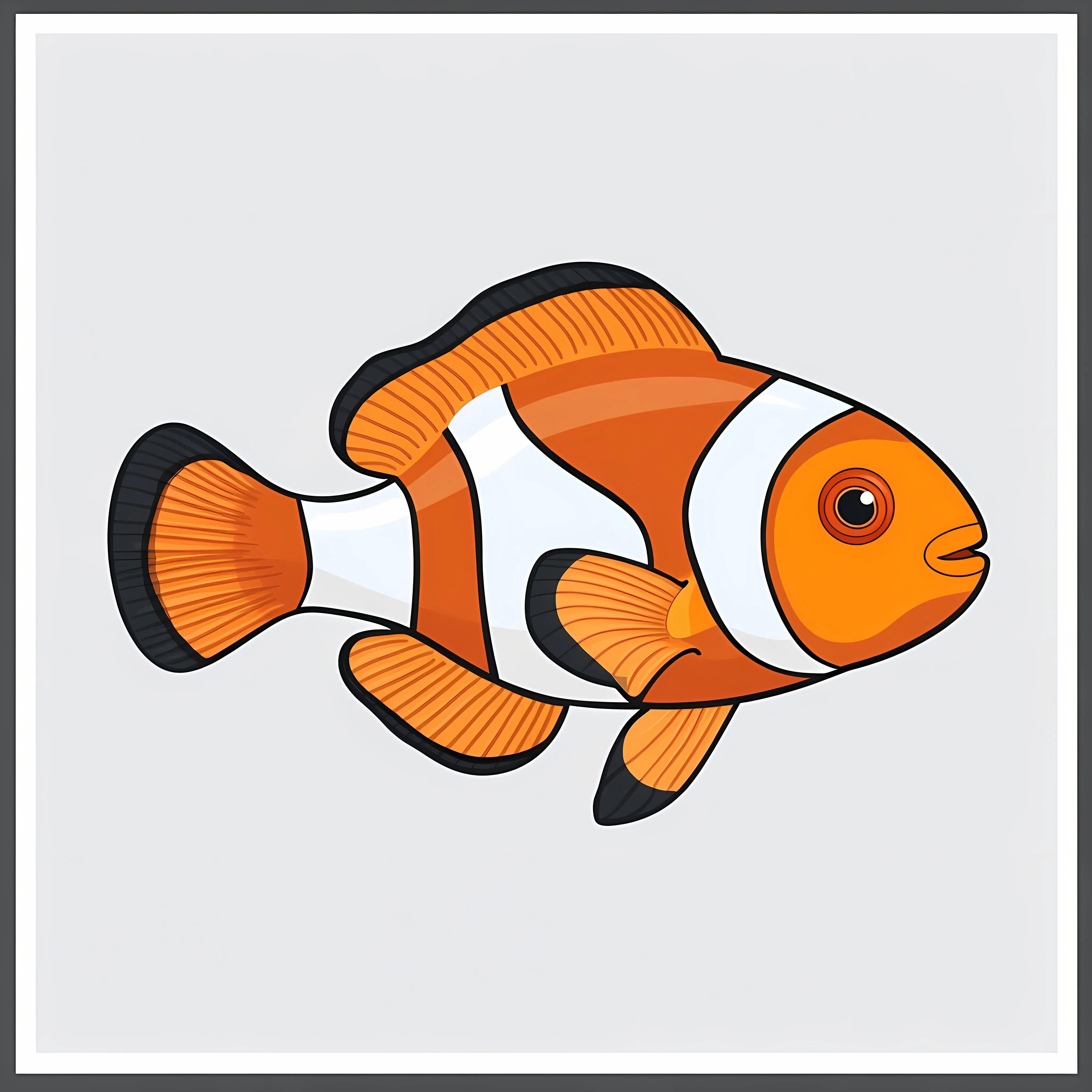 Flat Vector Illustration of Clownfish Icon — free download from Dotvec