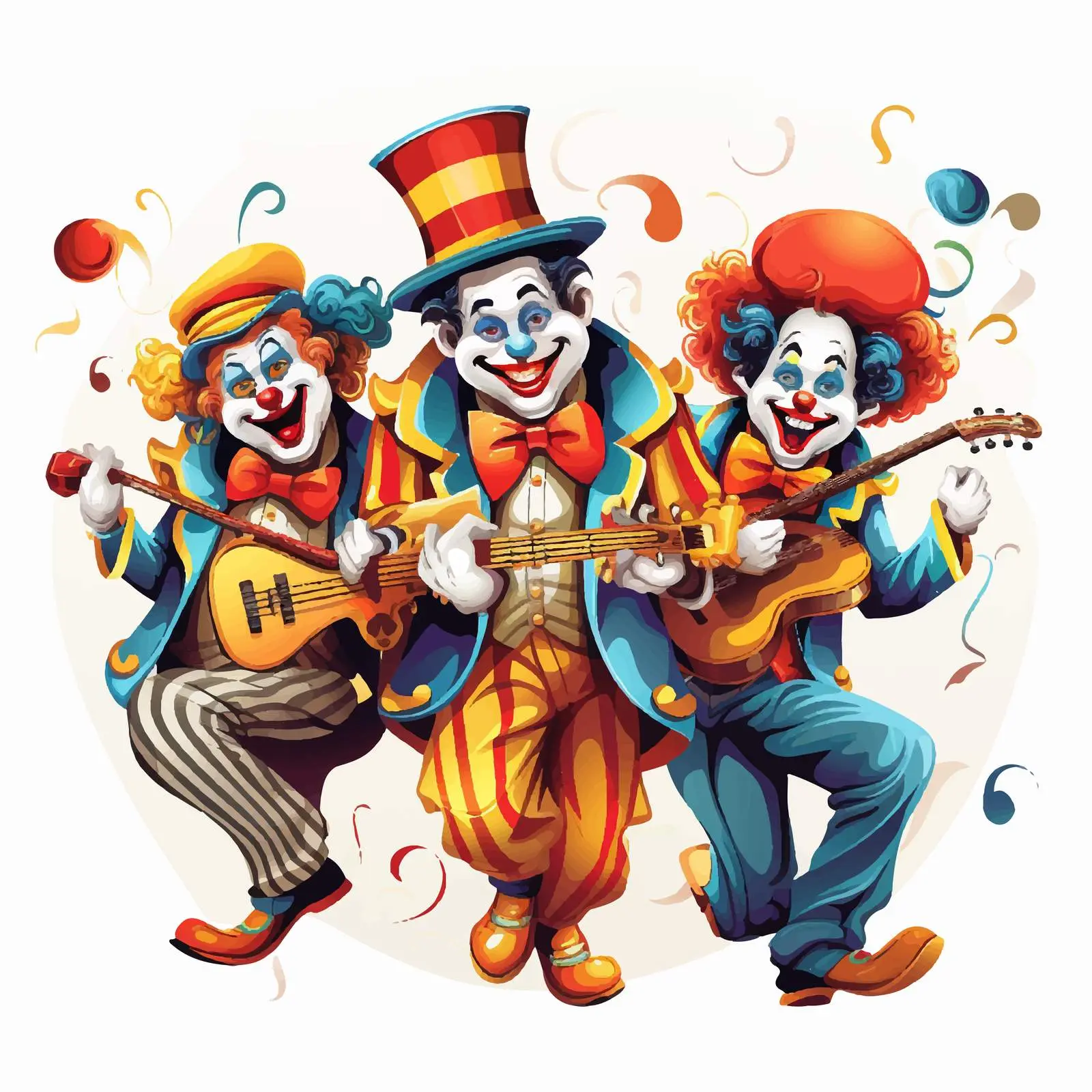 Cartoon Clowns Entertaining at a Festival — free download from Dotvec