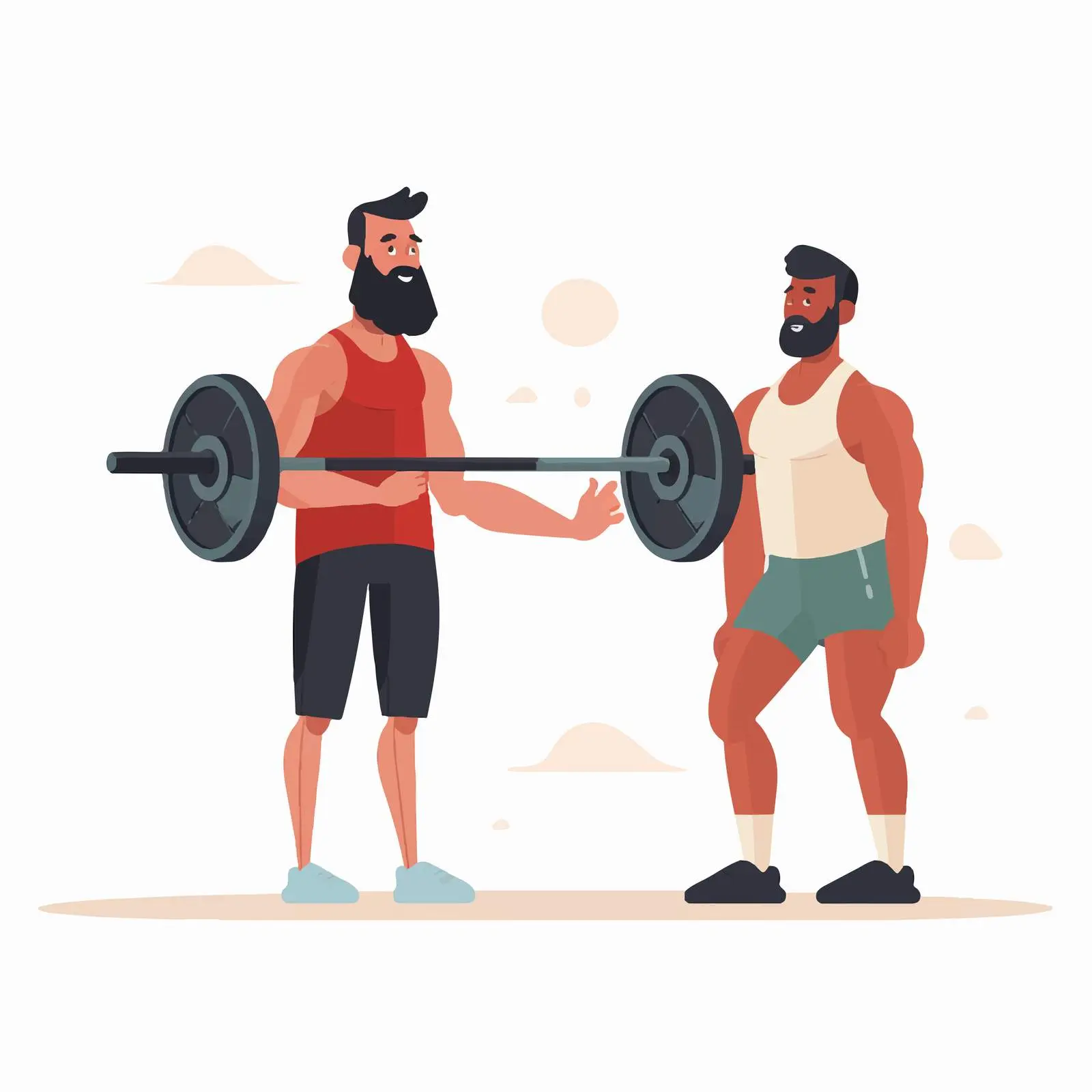 Male Client Performing Squat with Barbell Vector — free download from Dotvec