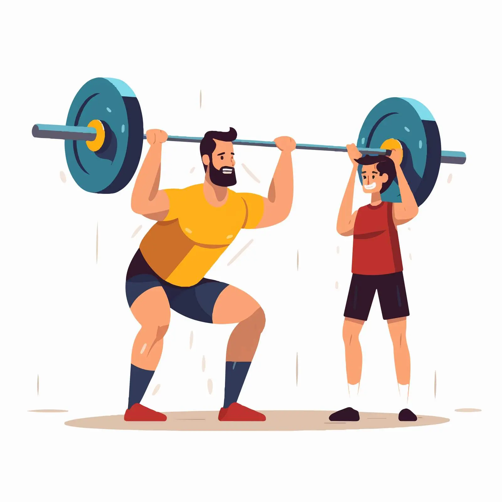 Male Client Squatting with Barbell Coach Training — free download from Dotvec