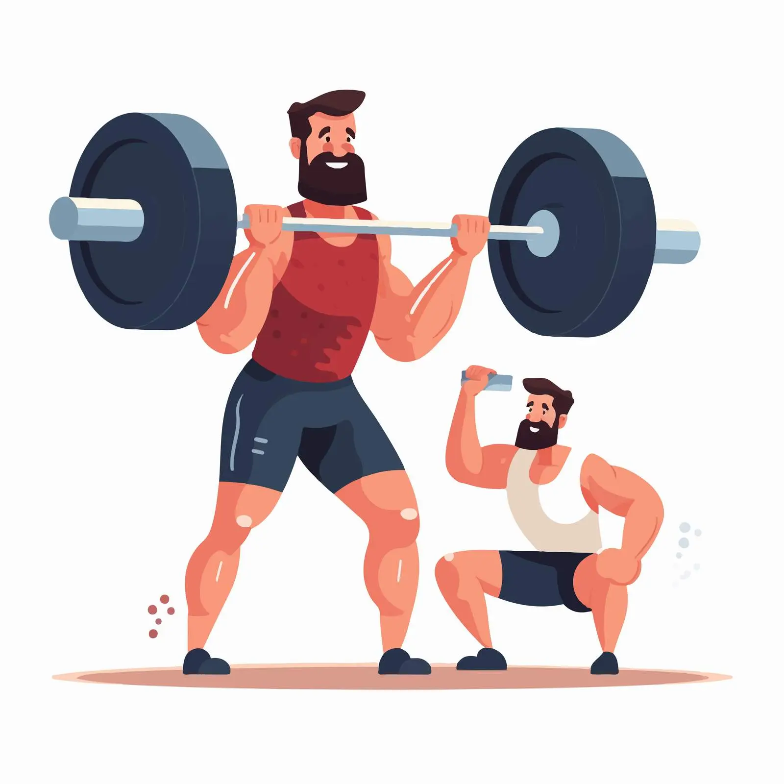 Male Client Squatting with Barbell Vector Illustration — free download from Dotvec