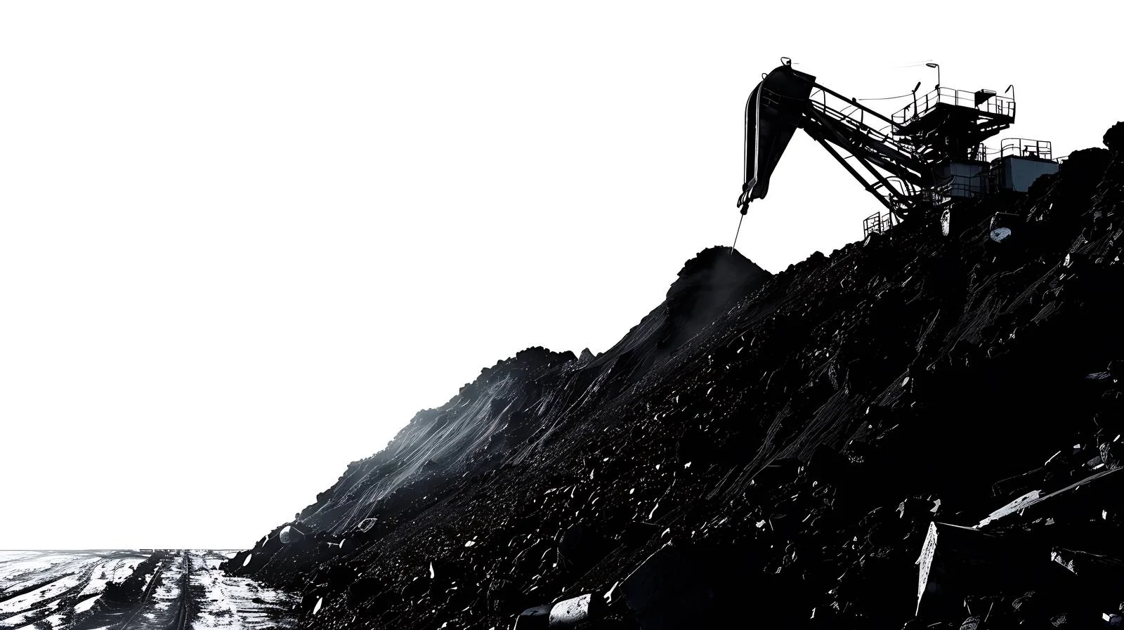 Kazakhstan Coal Mining on White Background – free excavation image from Dotvec