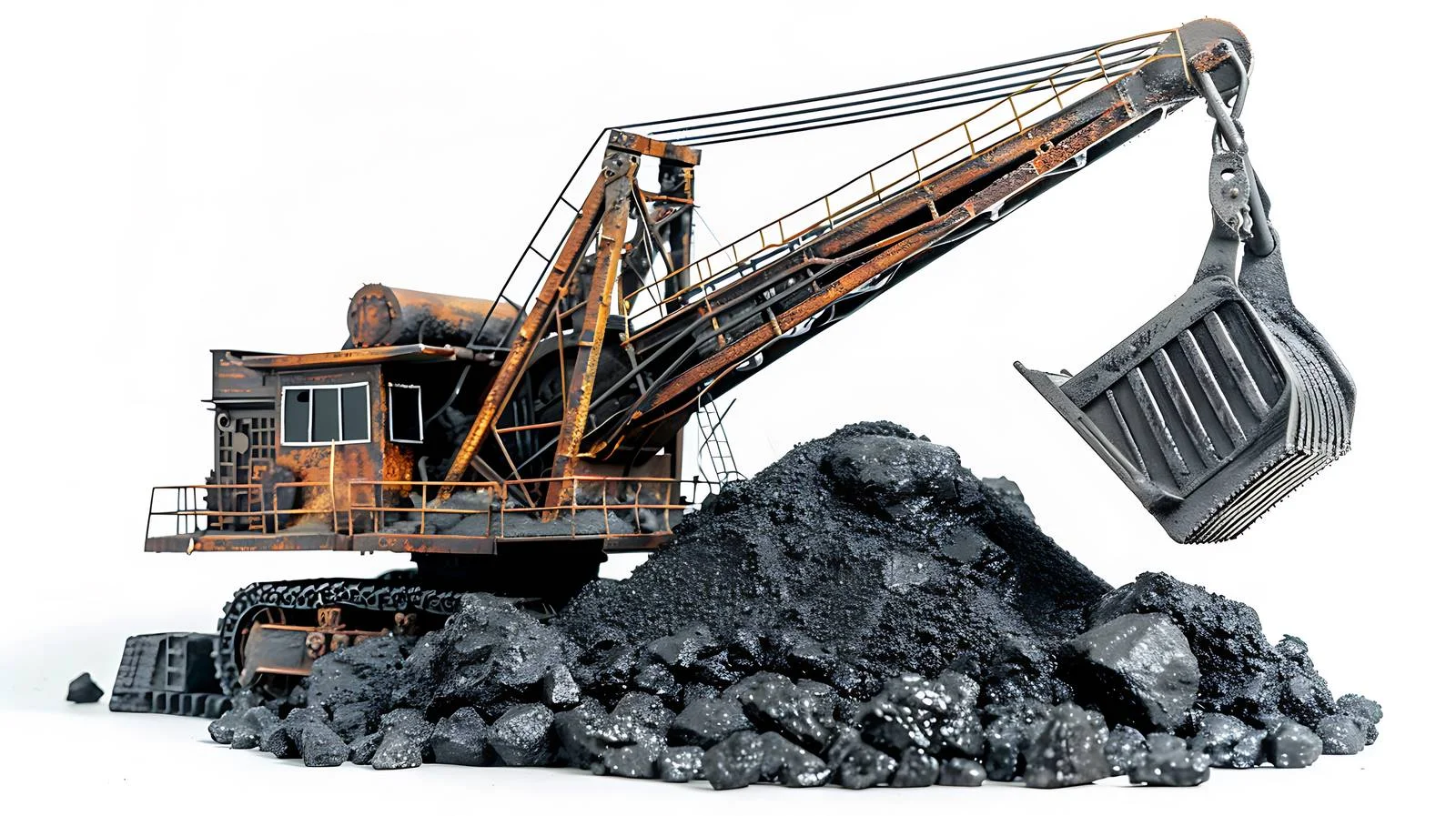 Coal Mining Operations in Kazakhstan on White — free download from Dotvec