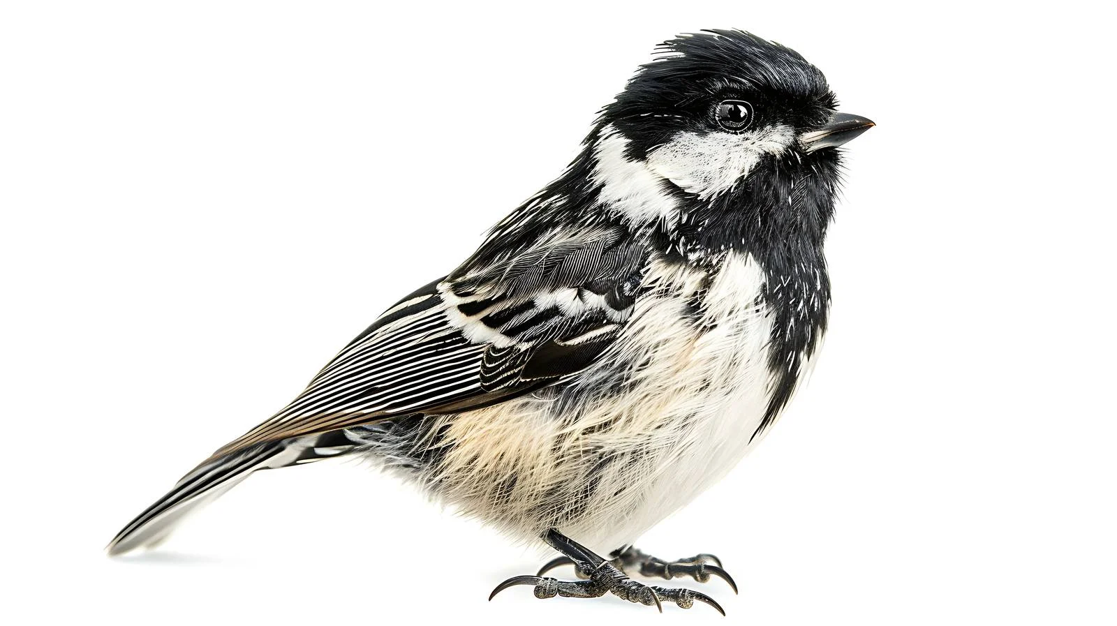 Close-Up of Coal Tit Bird on White Background — free download from Dotvec