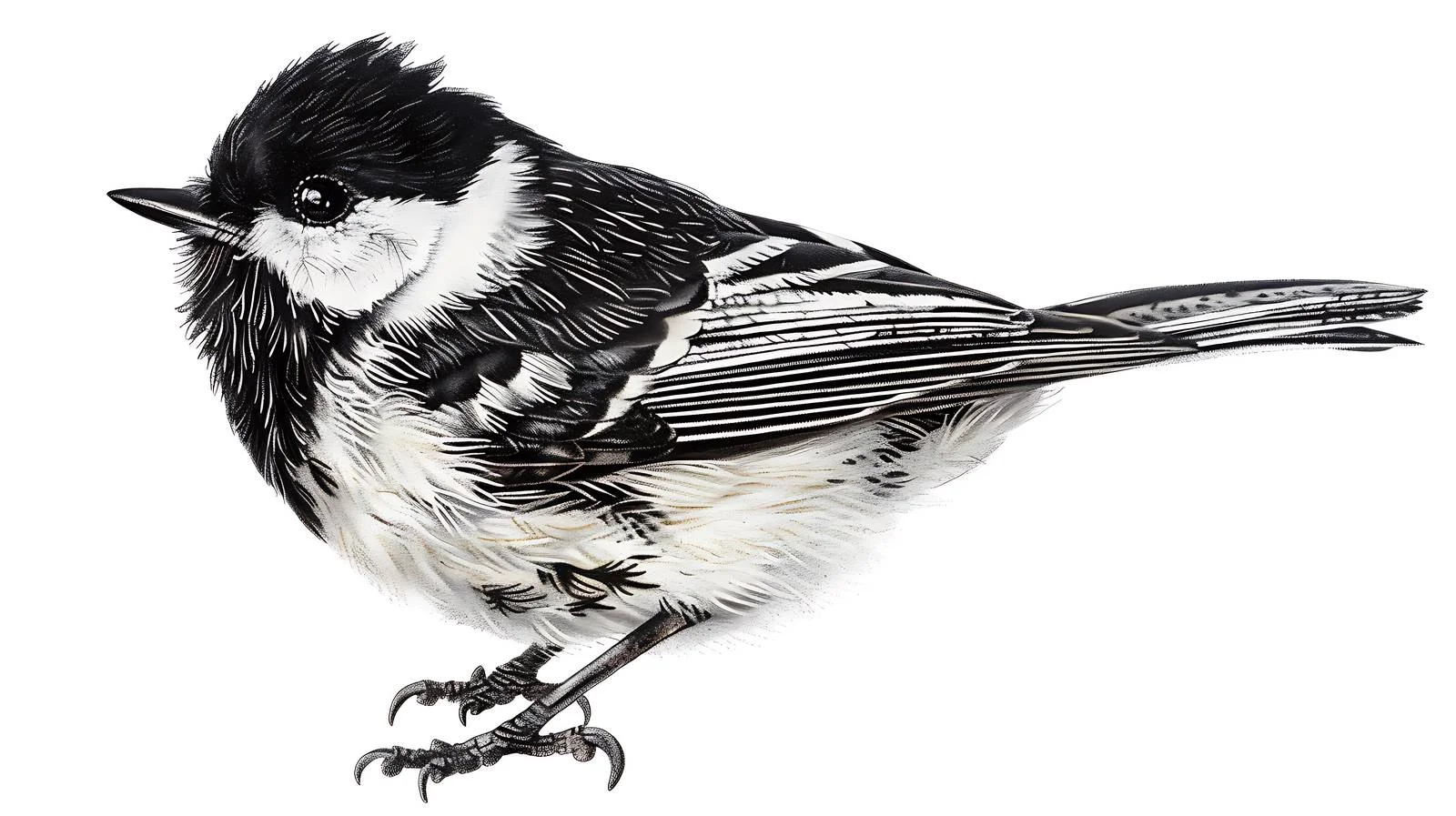 Detailed Coal Tit Close-Up on White — free download from Dotvec