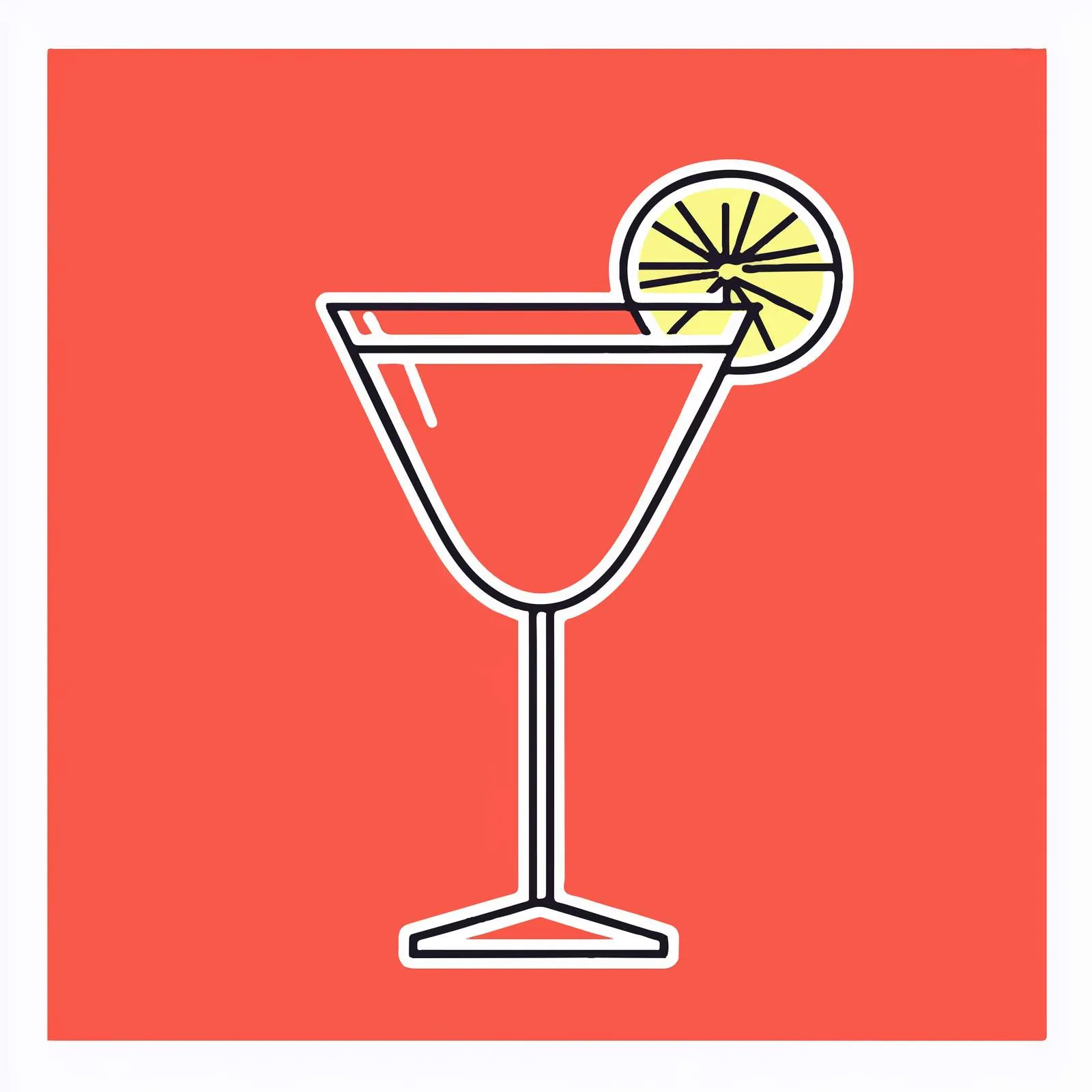 Cocktail Icon Vector on Red Background — free download from Dotvec