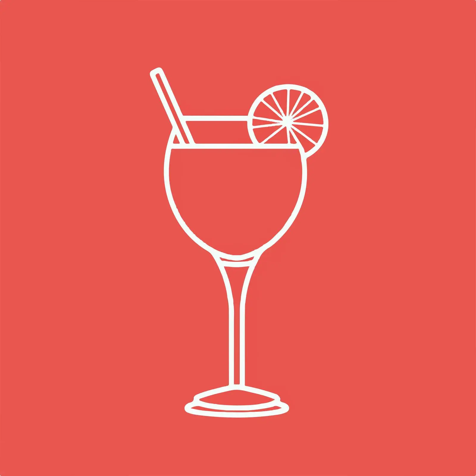 Isolated Cocktail Icon on Red Background — free download from Dotvec