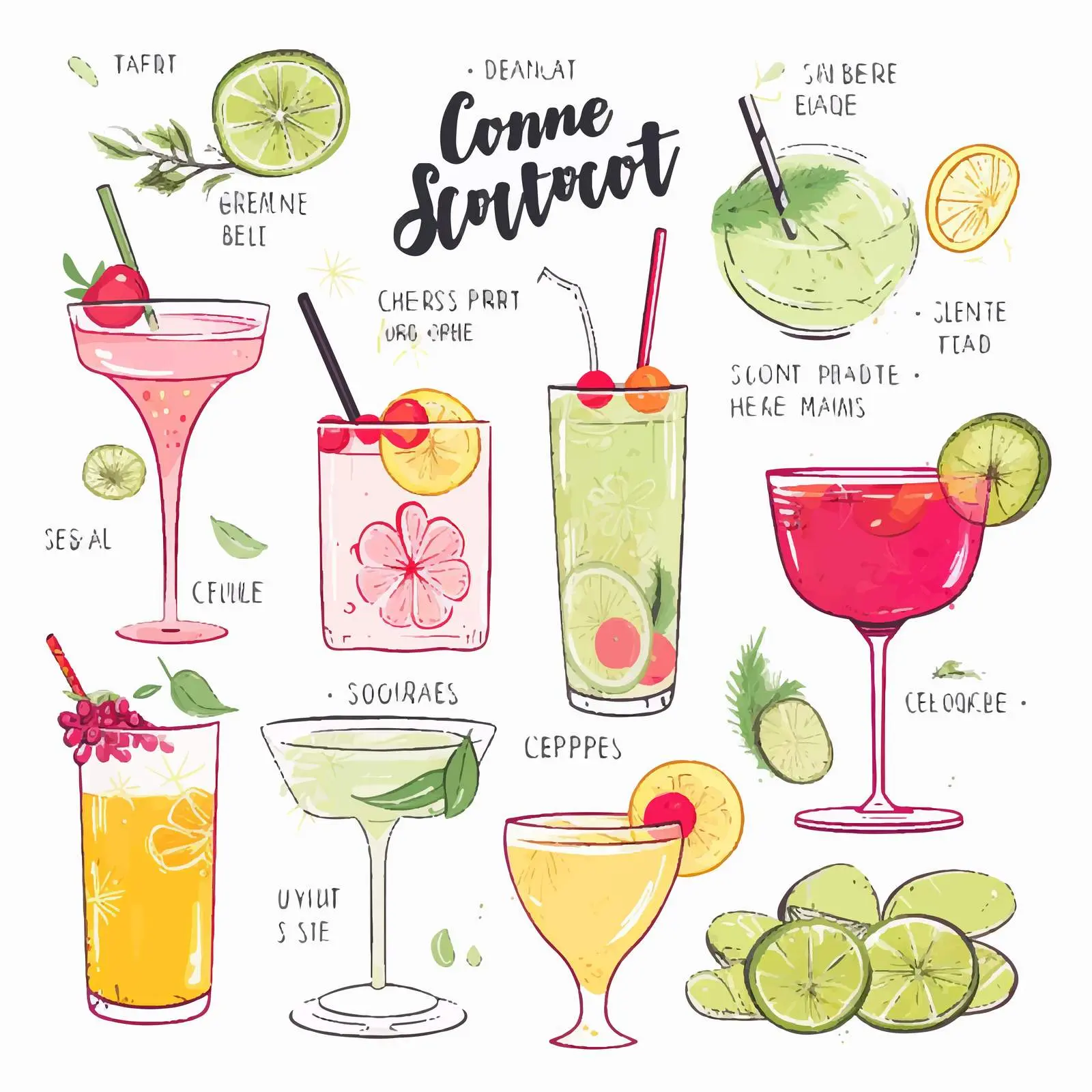 Cartoon Cocktail Bar Menu Vector Illustration – free bars image from Dotvec