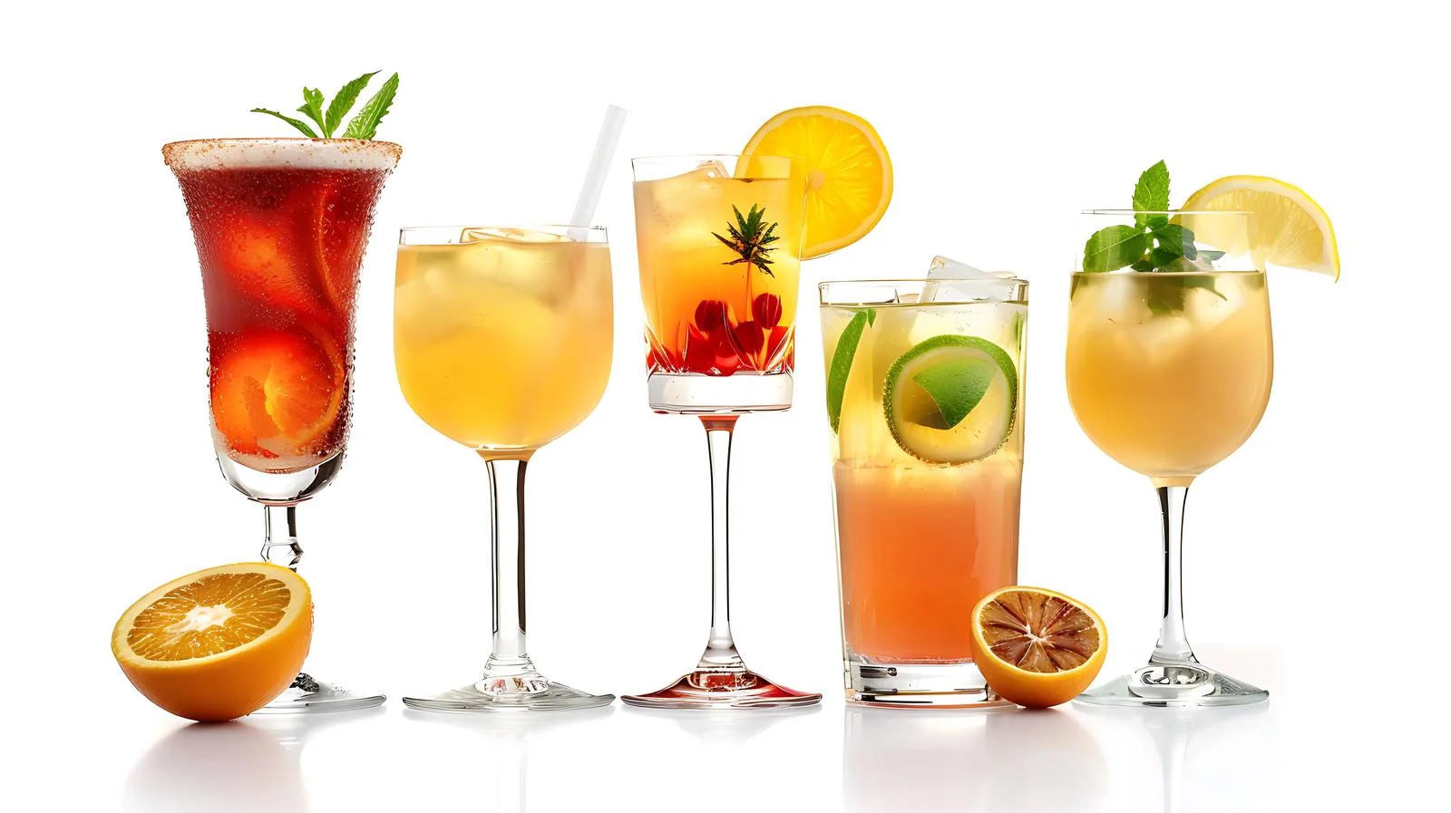 Exquisite Cocktails on White Background — free download from Dotvec