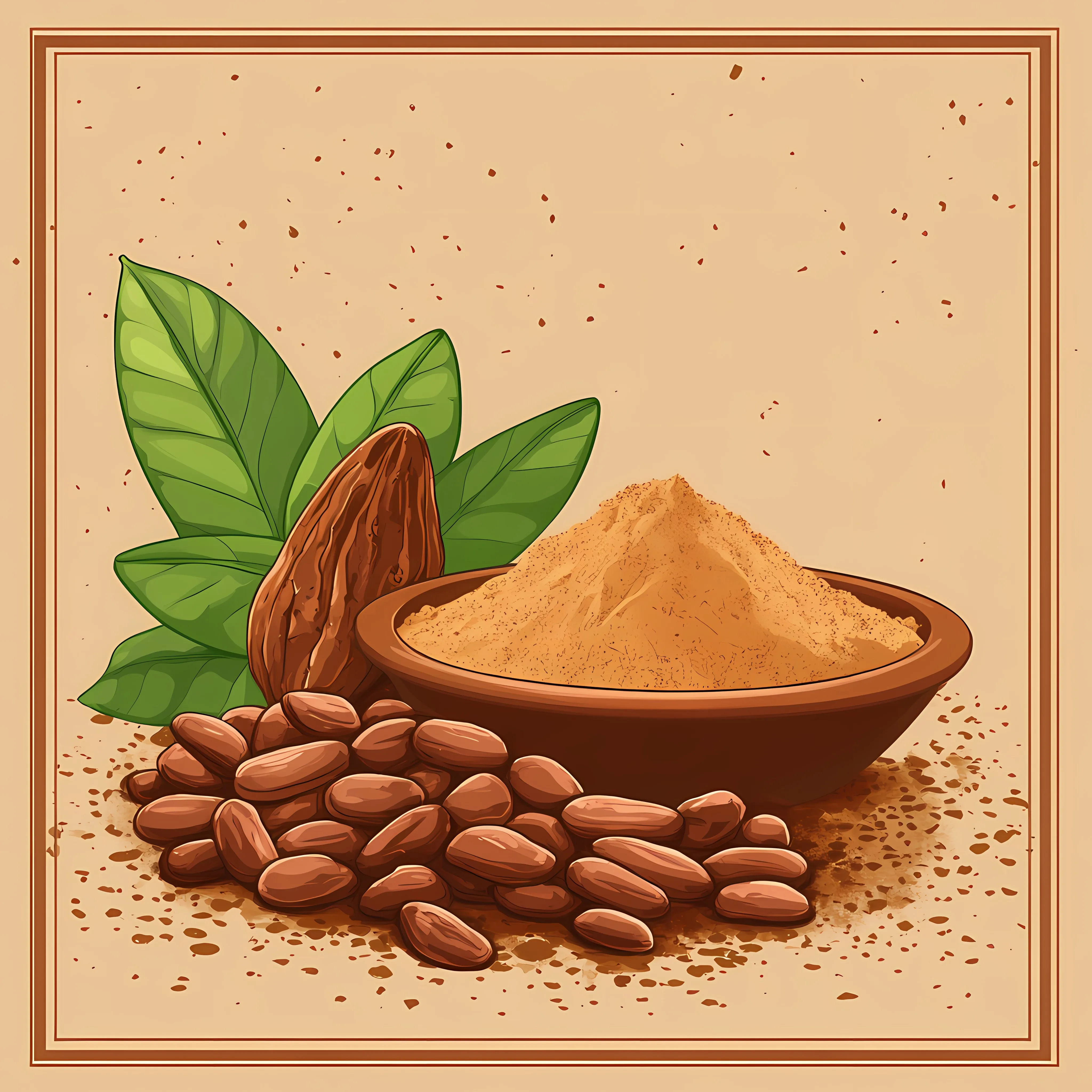 Cocoa Powder and Dried Beans Vector Illustration — free download from Dotvec