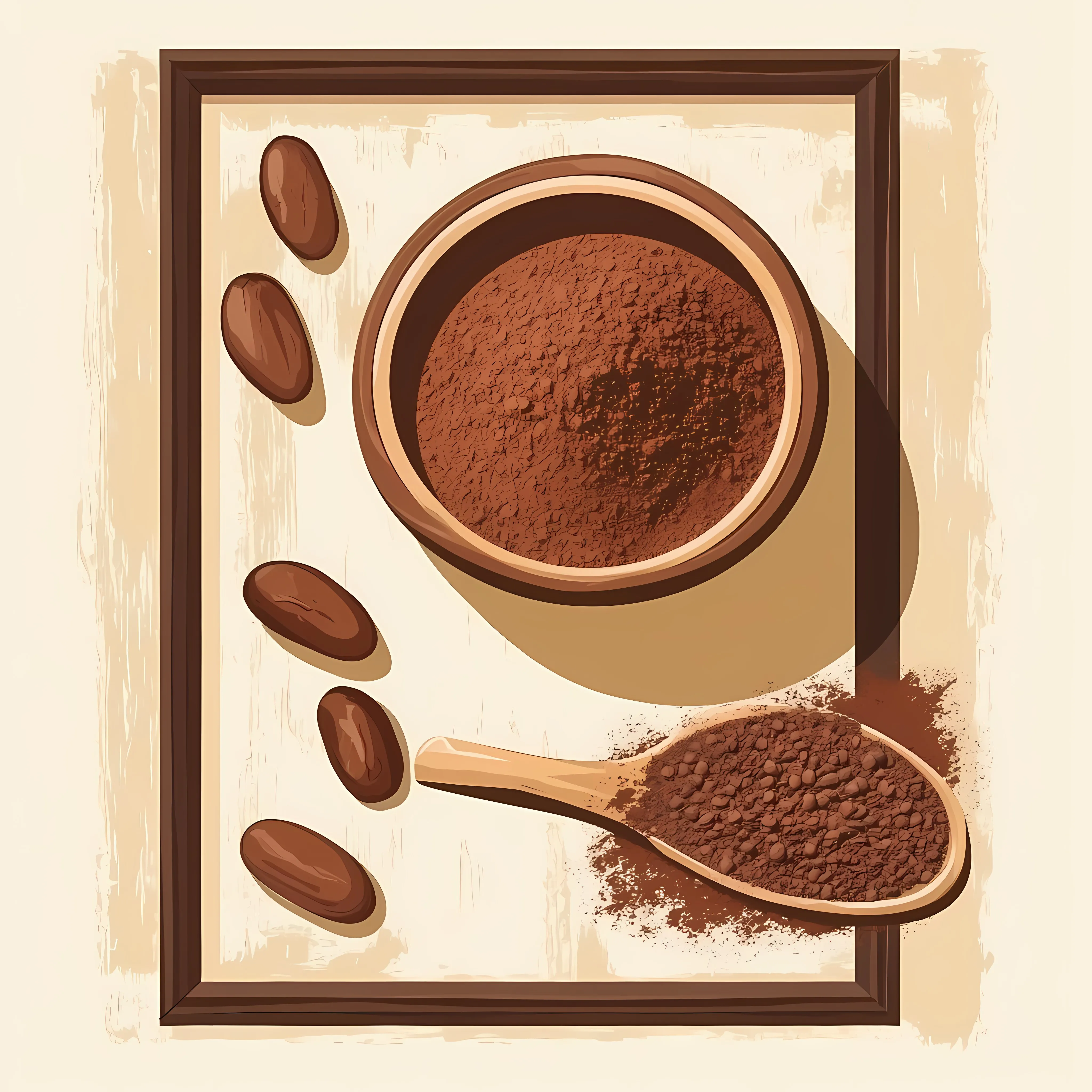 Cocoa Powder and Dried Beans Vector Illustration — free download from Dotvec