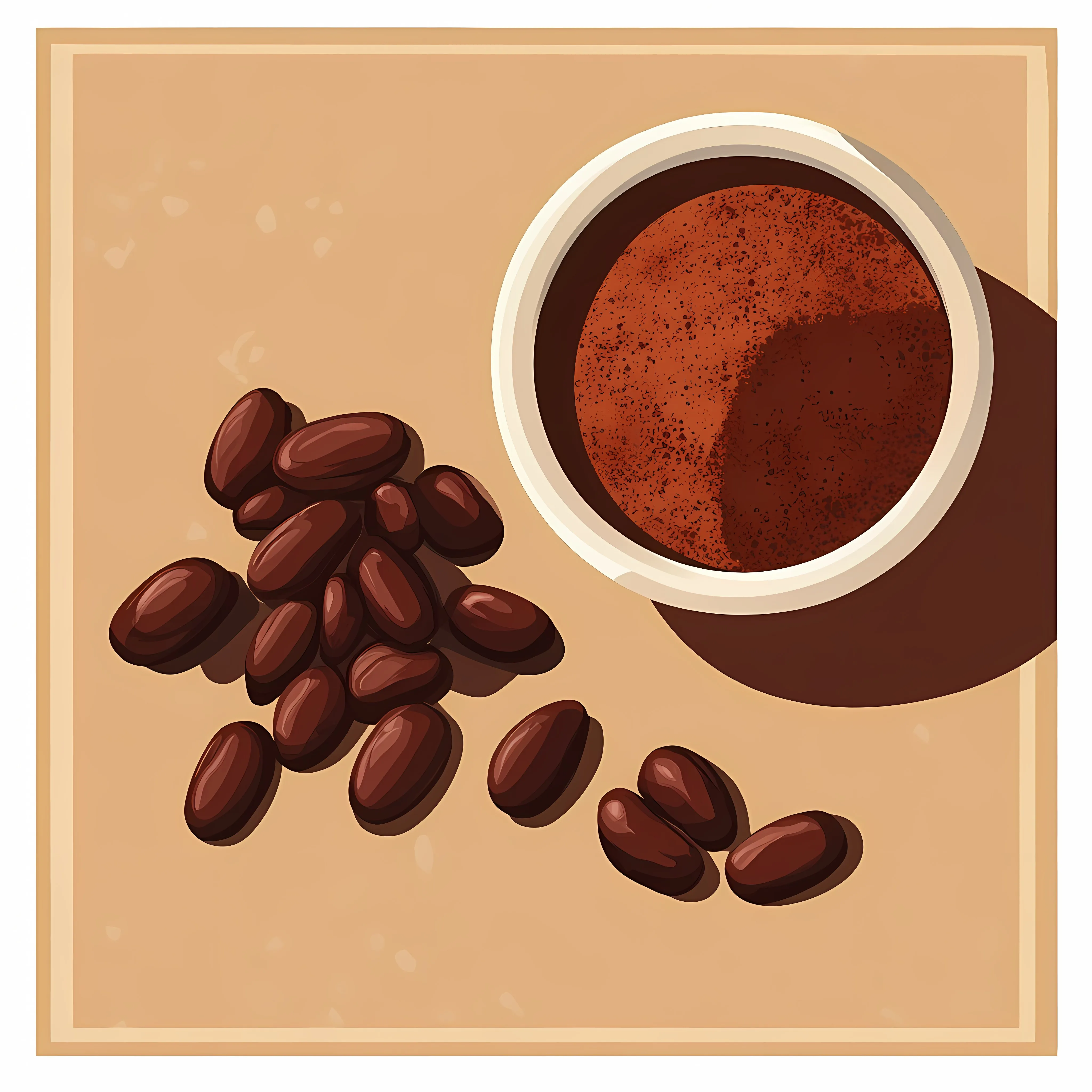 Cocoa Powder and Dried Beans Vector Illustration — free download from Dotvec