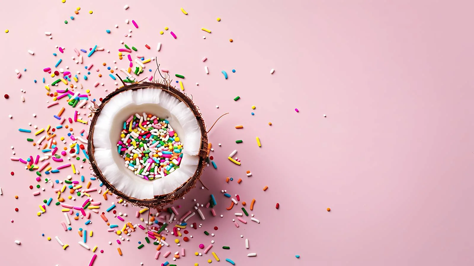 Colorful Coconut Slice on Pink Background — free download from Dotvec