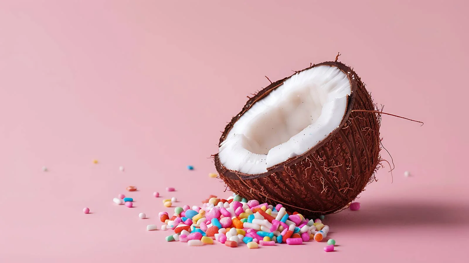 Colorful Coconut on Pink Background — free download from Dotvec