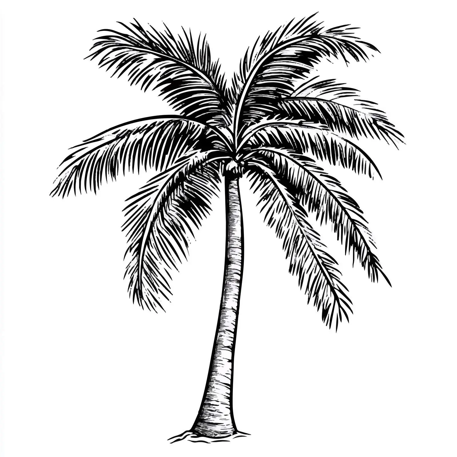 Black and White Coconut Tree Vector — free download from Dotvec