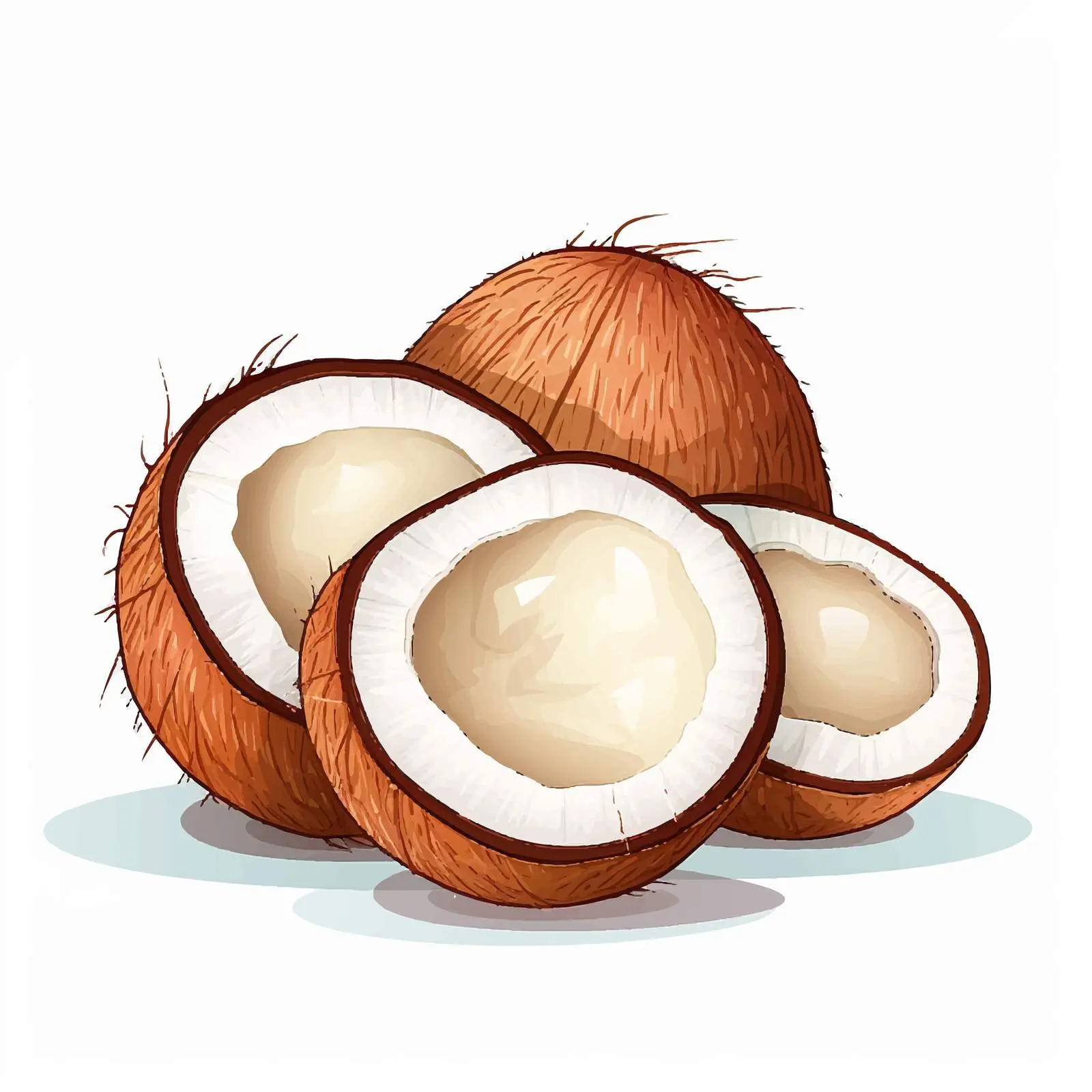 Coconut Vector Illustration on White Background — free download from Dotvec