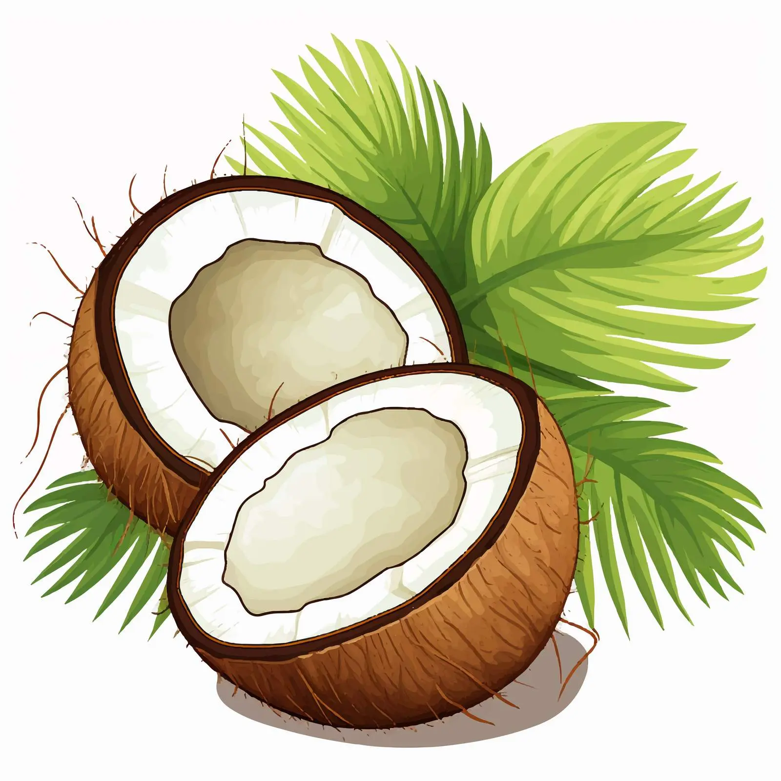 Coconut Vector Illustration on White Background — free download from Dotvec