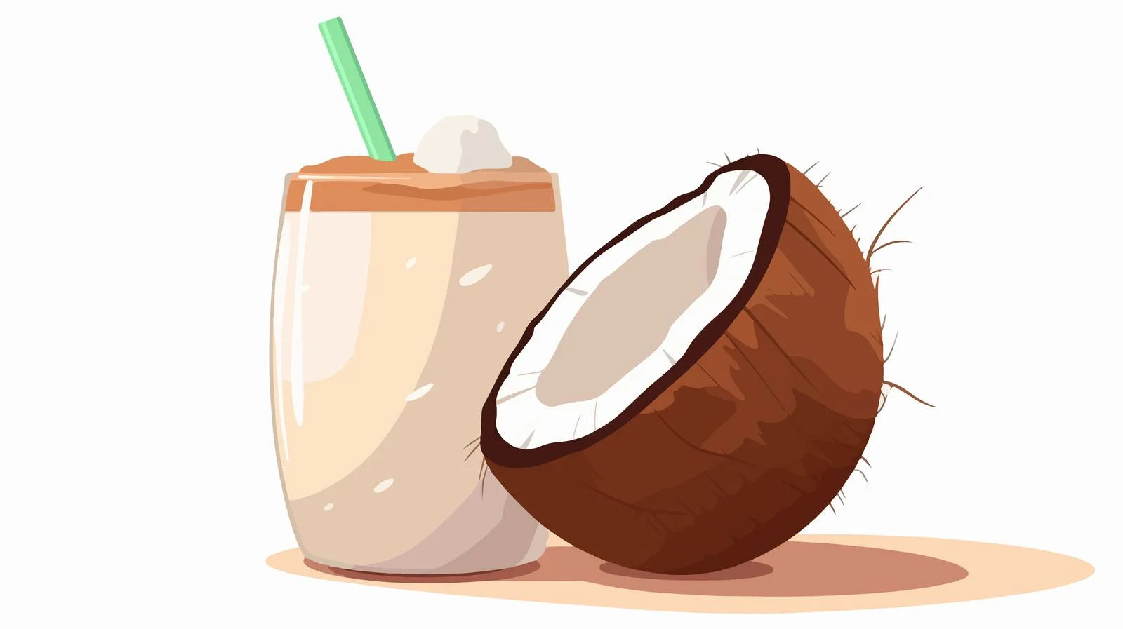 Coconut Drink Flat Design — free download from Dotvec