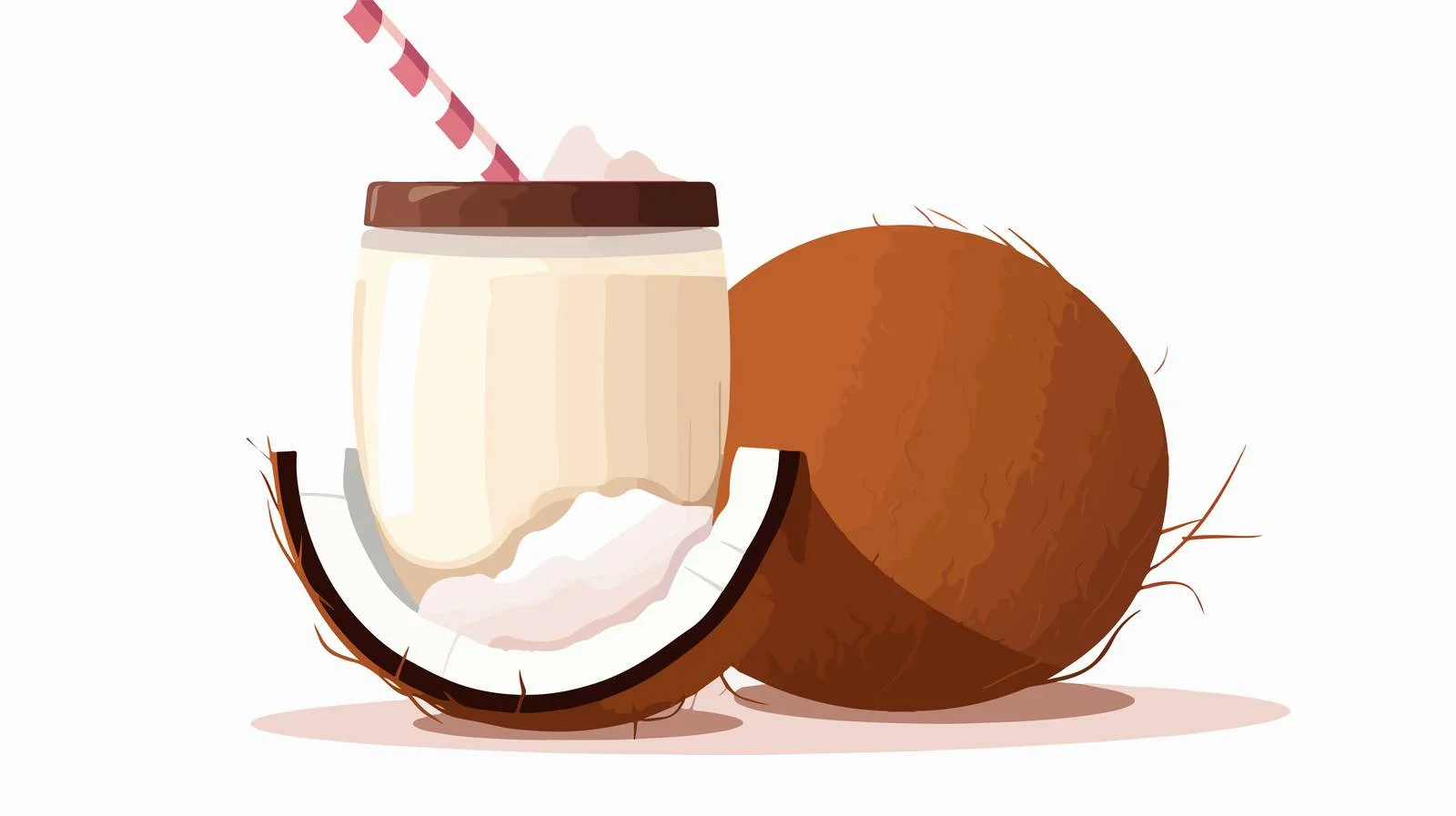 Coconut Drink Flat Design Illustration — free download from Dotvec