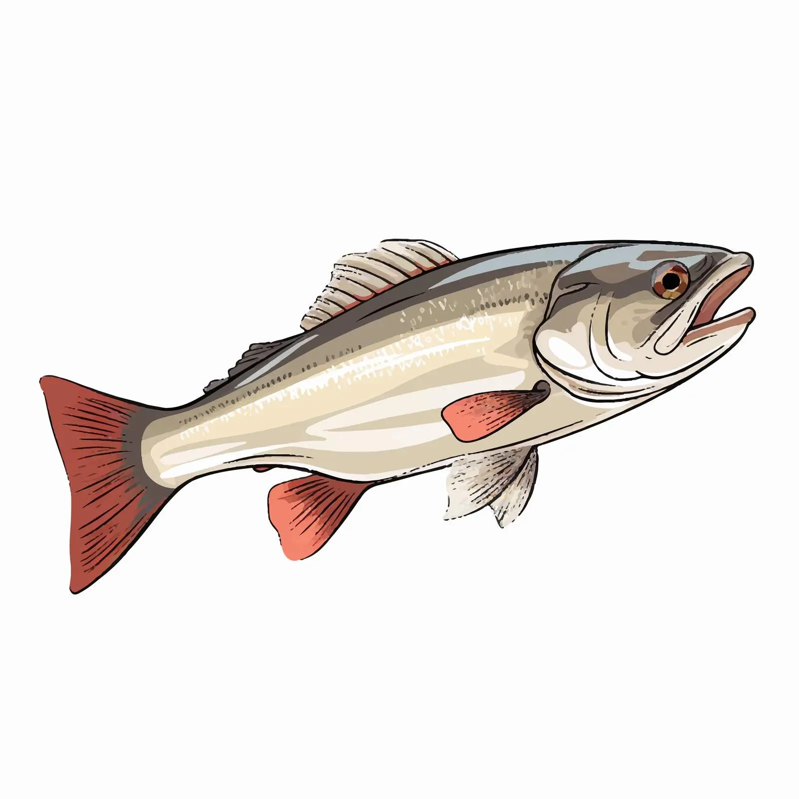 Stylized Cod Fish Vector Illustration – free sustainable seafood image from Dotvec