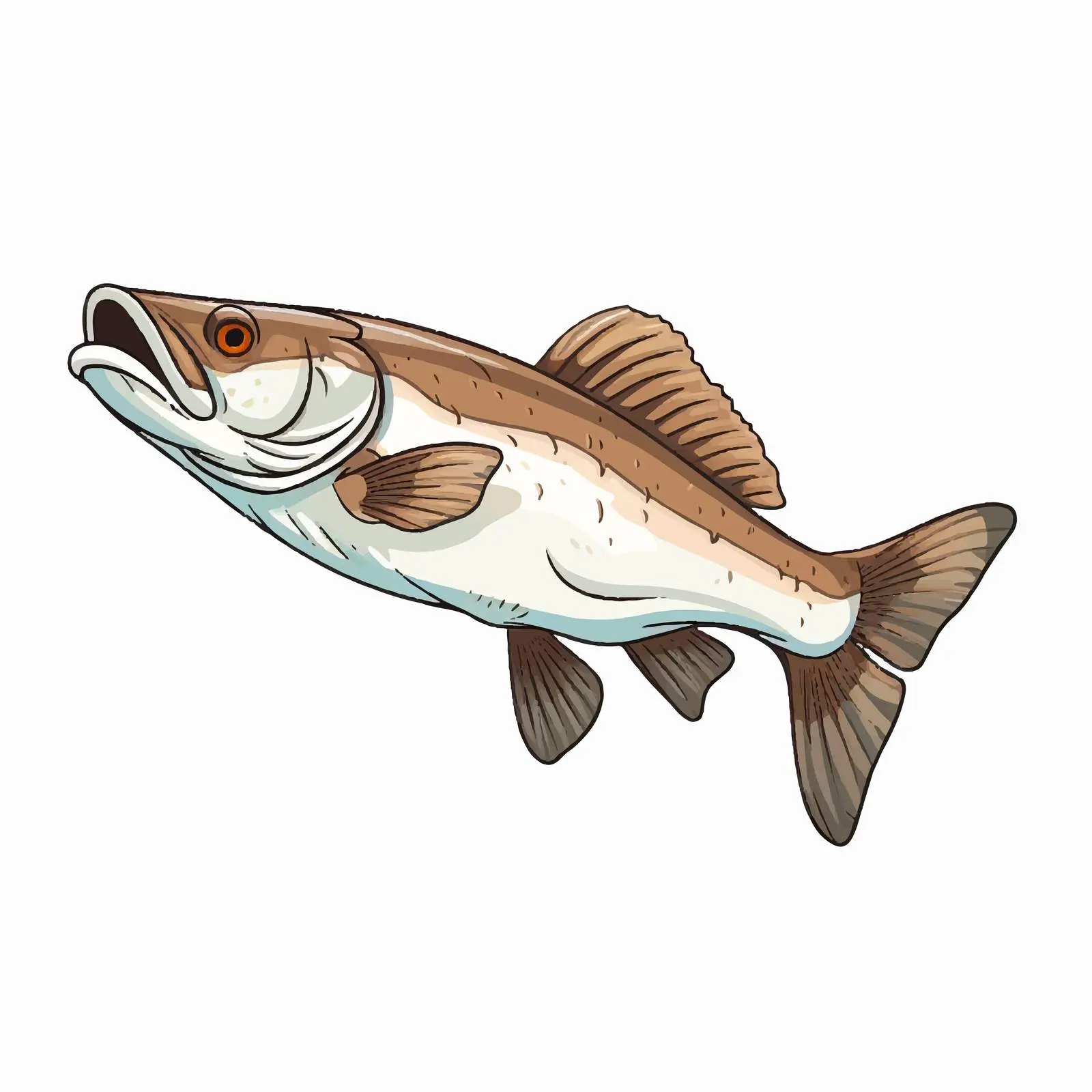 Cod Fish Vector Illustration on White Background – free fish icon image from Dotvec