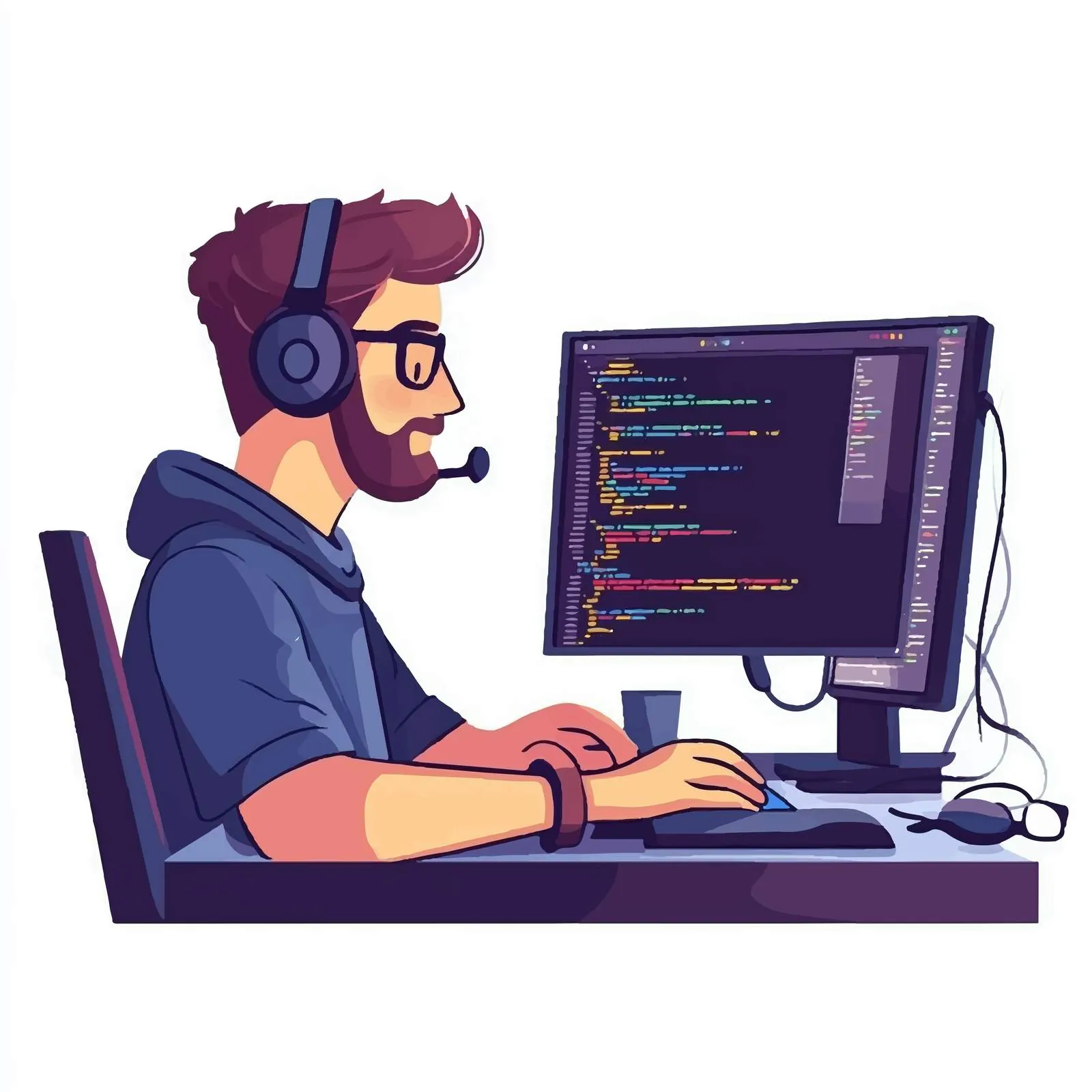 Software Developer Student Coding with Computer Languages — free download from Dotvec
