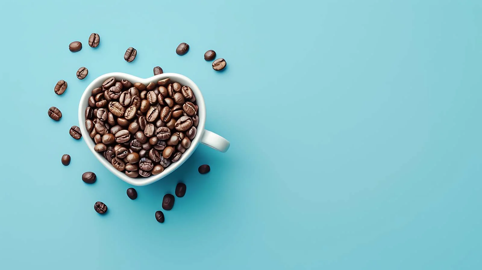 Coffee Love and White Cup on Blue — free download from Dotvec