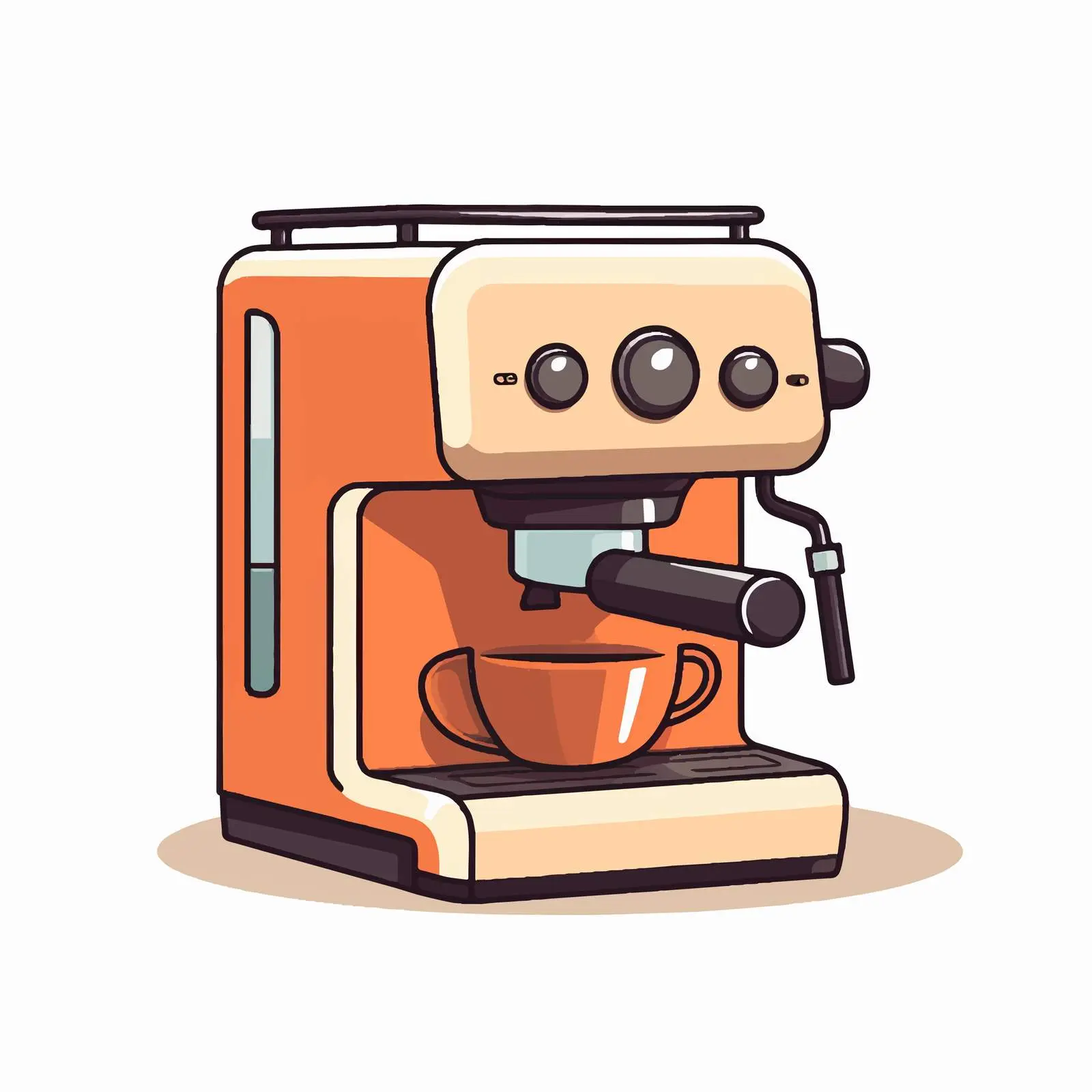 Cartoon Coffee Cup Maker Vector Illustration — free download from Dotvec