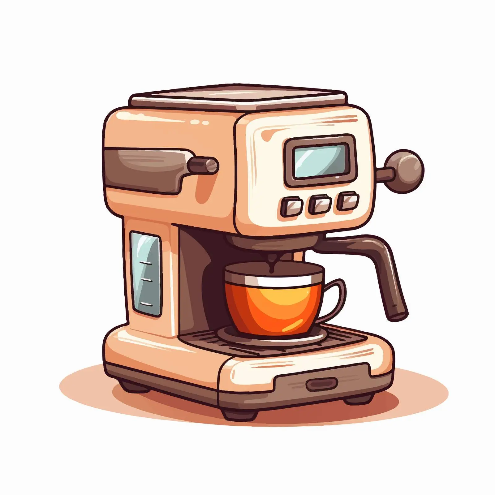 Cartoon Coffee Cup Maker Icon Illustration — free download from Dotvec