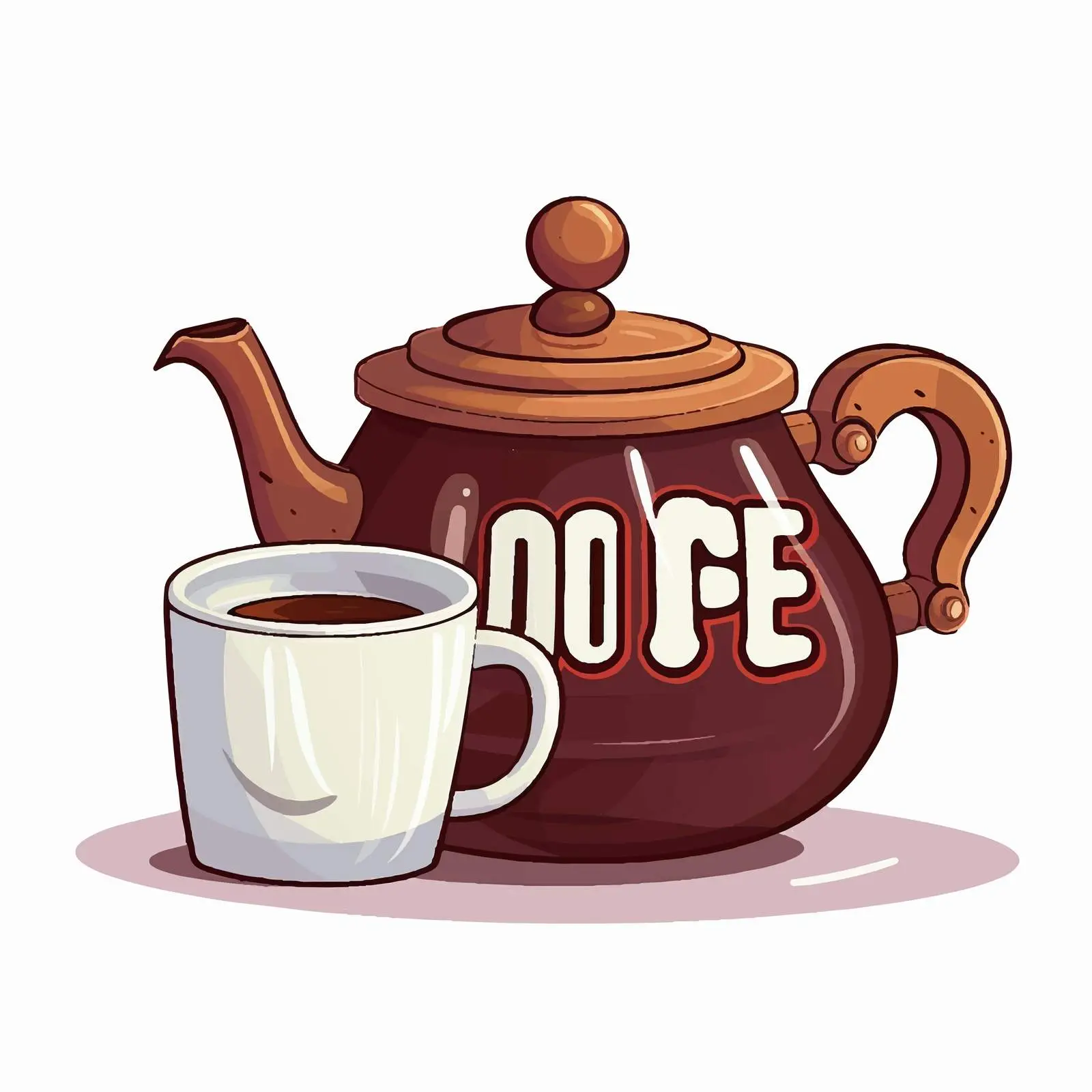 Coffee Day Cartoon Vector with Pot Illustration — free download from Dotvec
