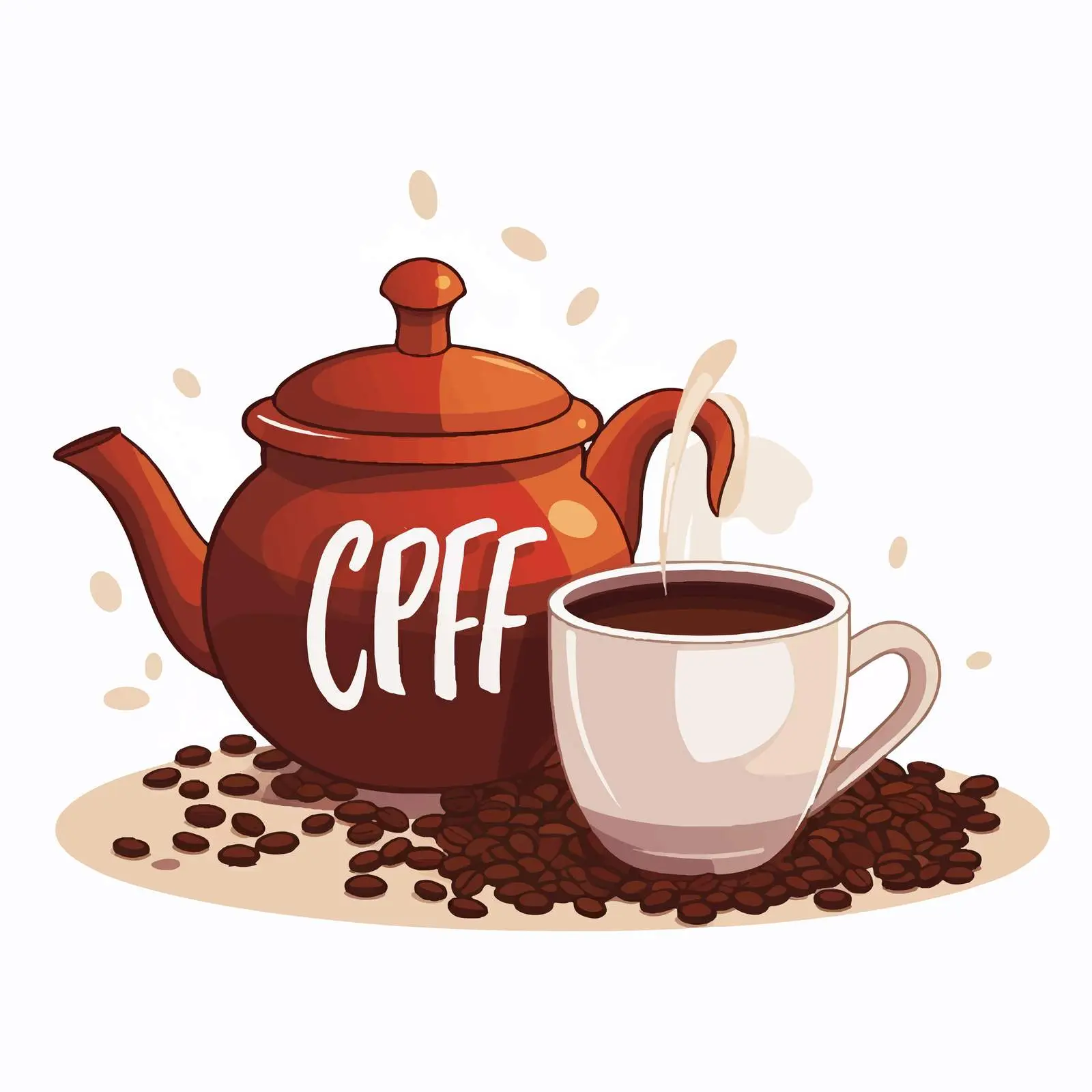Coffee Day Cartoon Vector with Pot Illustration — free download from Dotvec