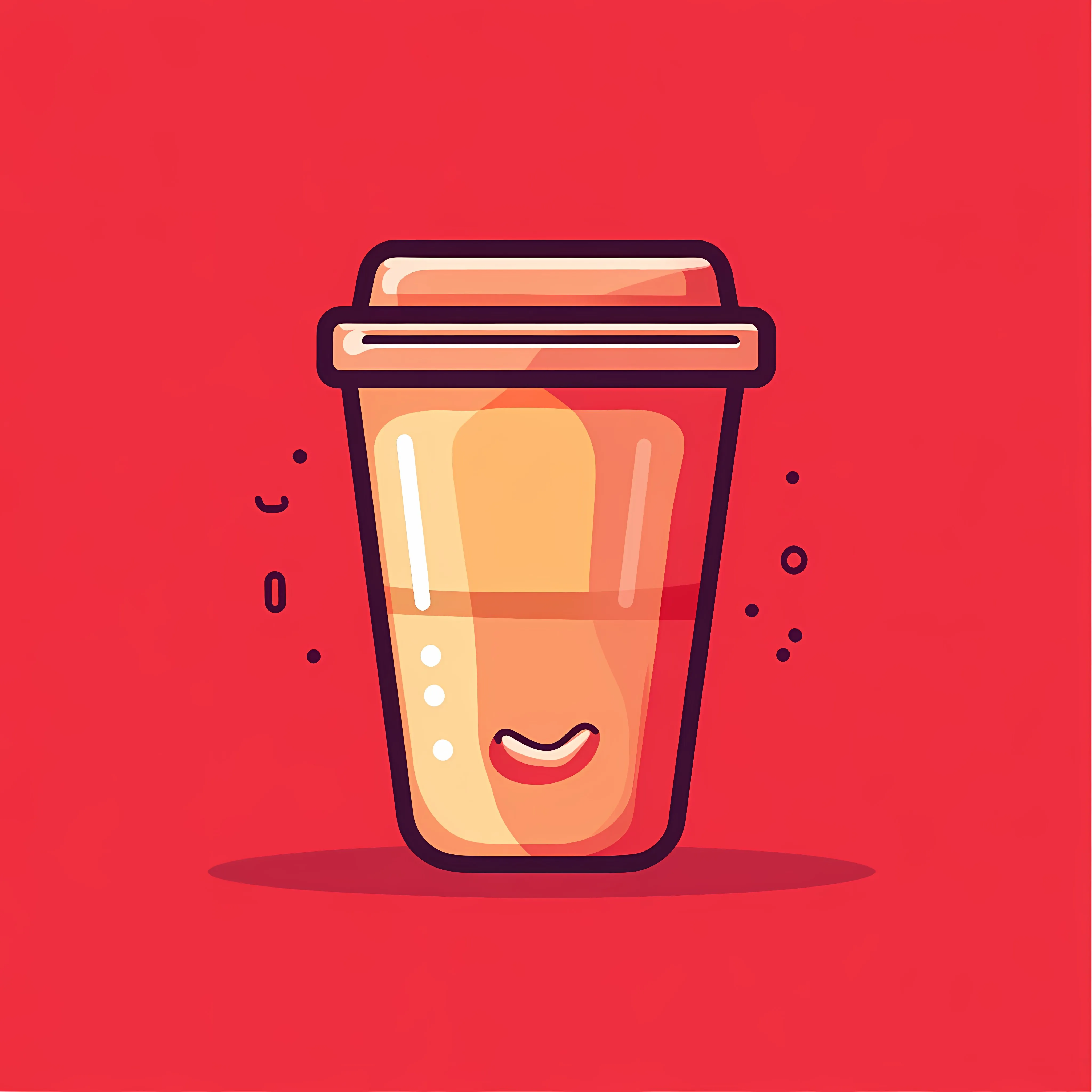 Coffee Icon Vector on Red Background — free download from Dotvec