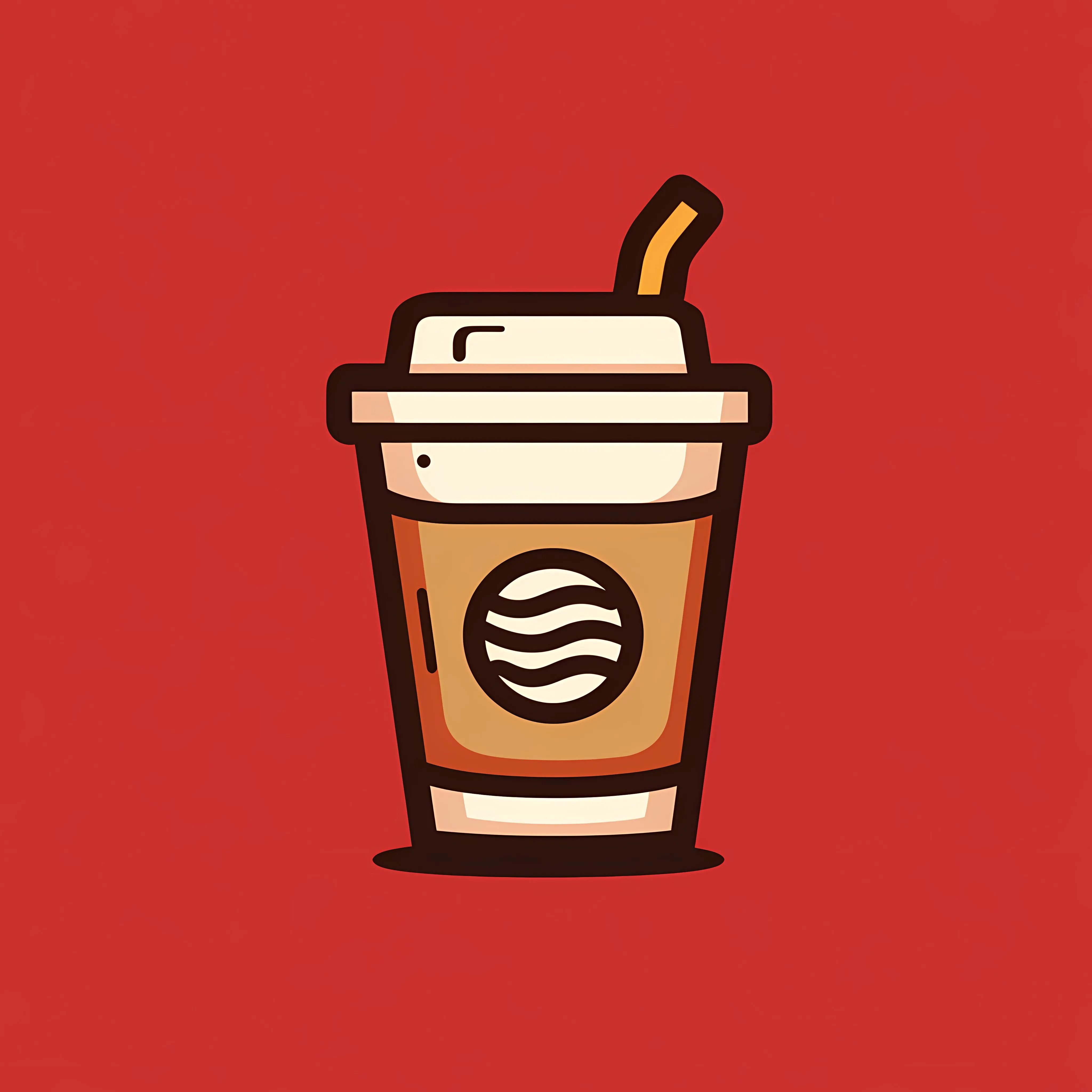 Coffee Icon Isolated Vector on Red Background — free download from Dotvec