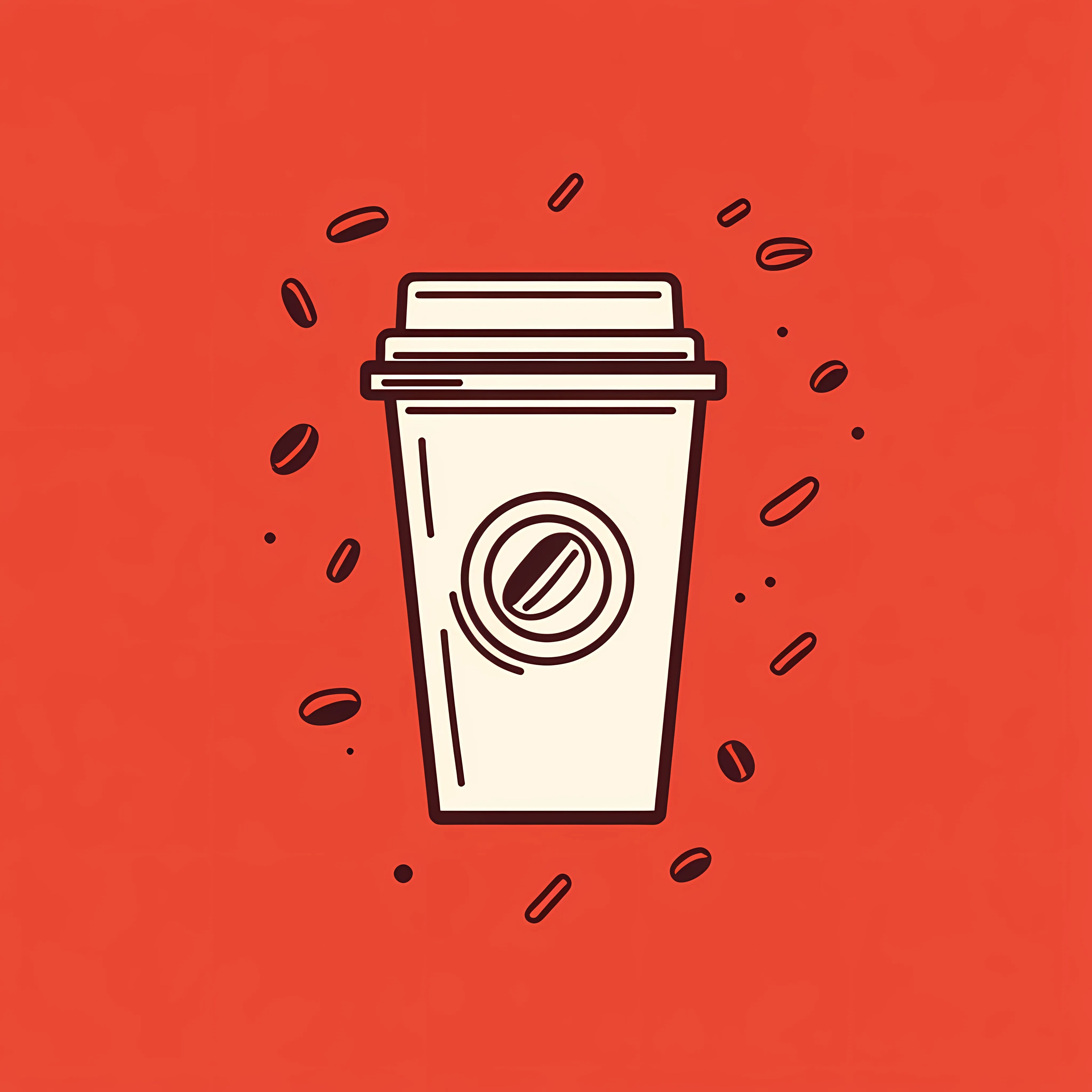 Coffee Icon Vector on Red Background — free download from Dotvec