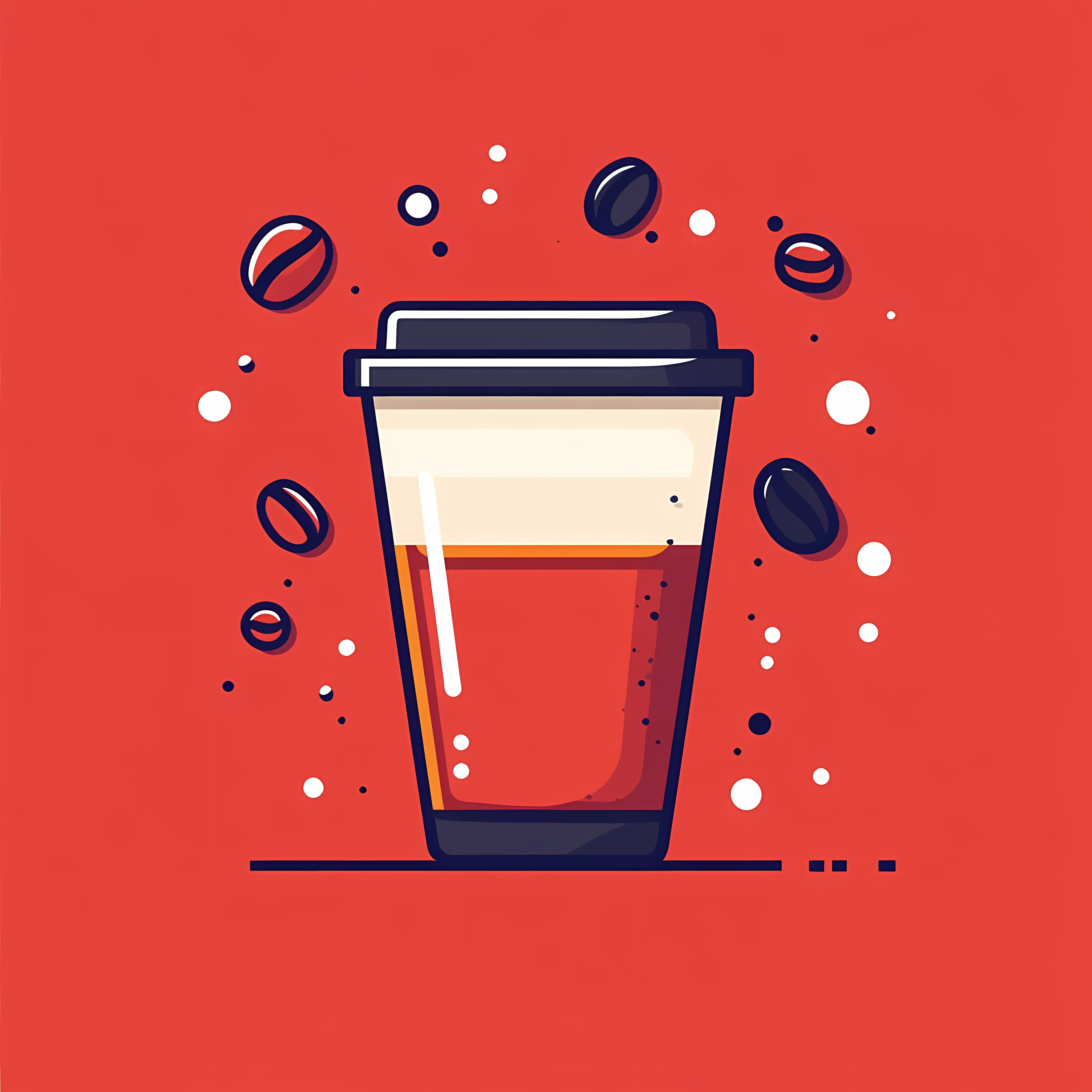 Coffee Icon Vector on Red Background — free download from Dotvec