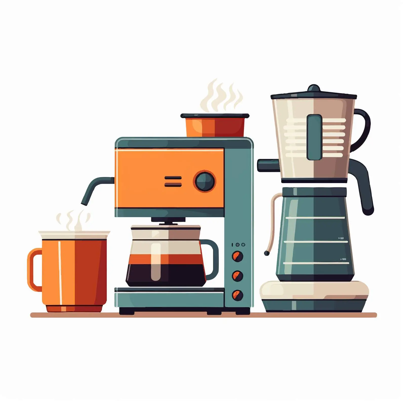 Coffee Maker Appliance with Cup and Mug — free download from Dotvec