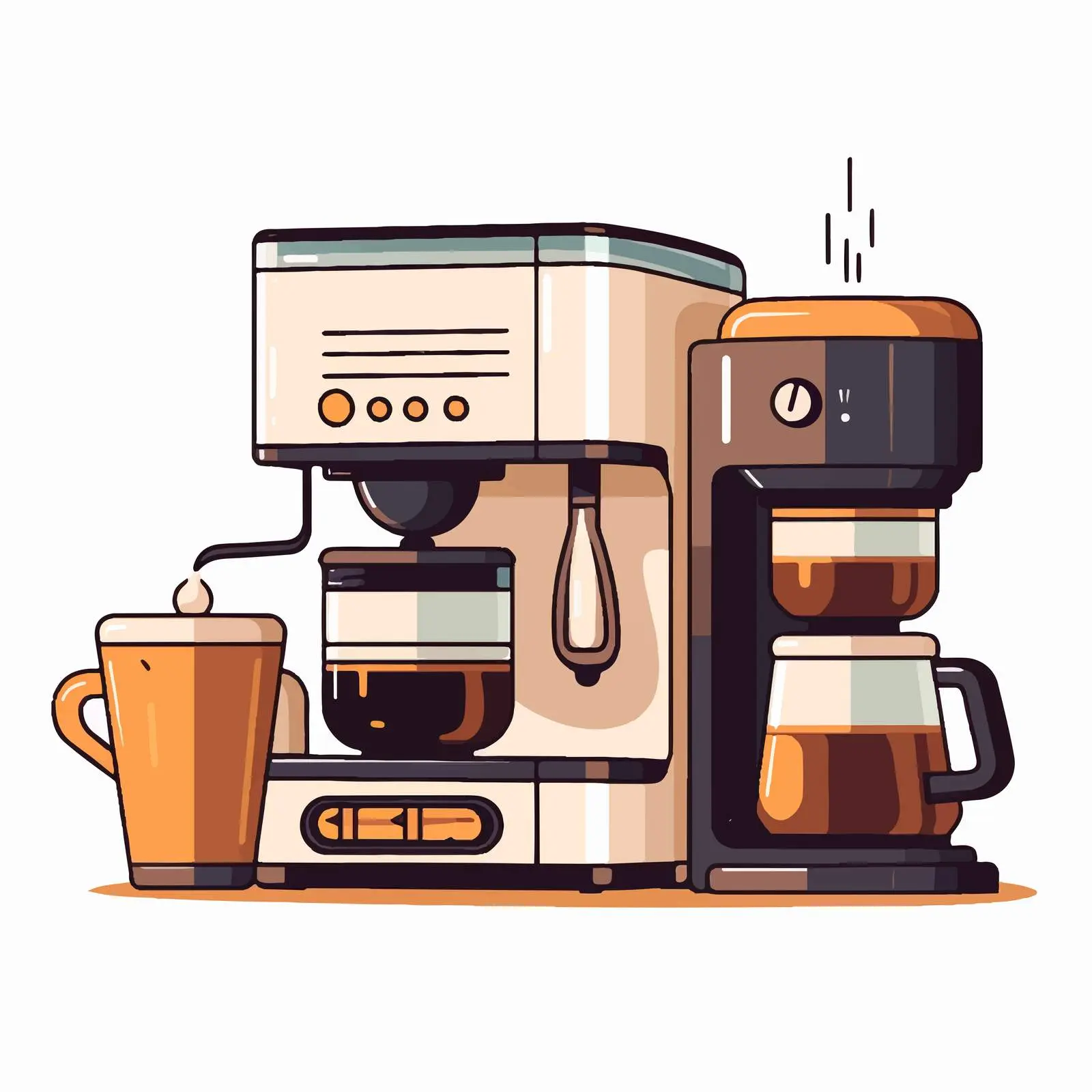 Coffee Maker and Mug Vector Illustration — free download from Dotvec