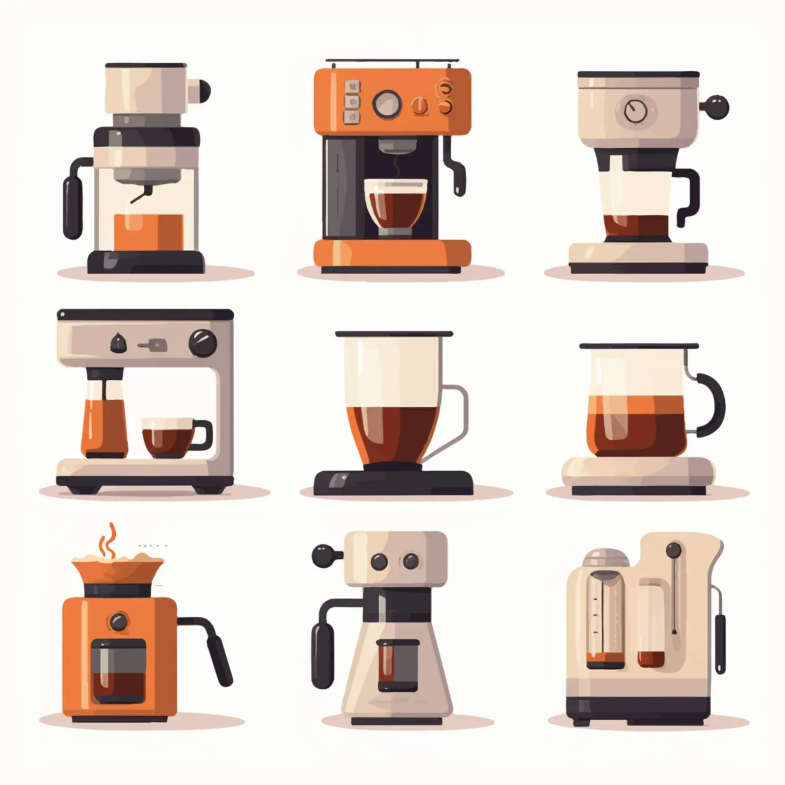 Stylish Coffee Maker with Mug and Cup — free download from Dotvec