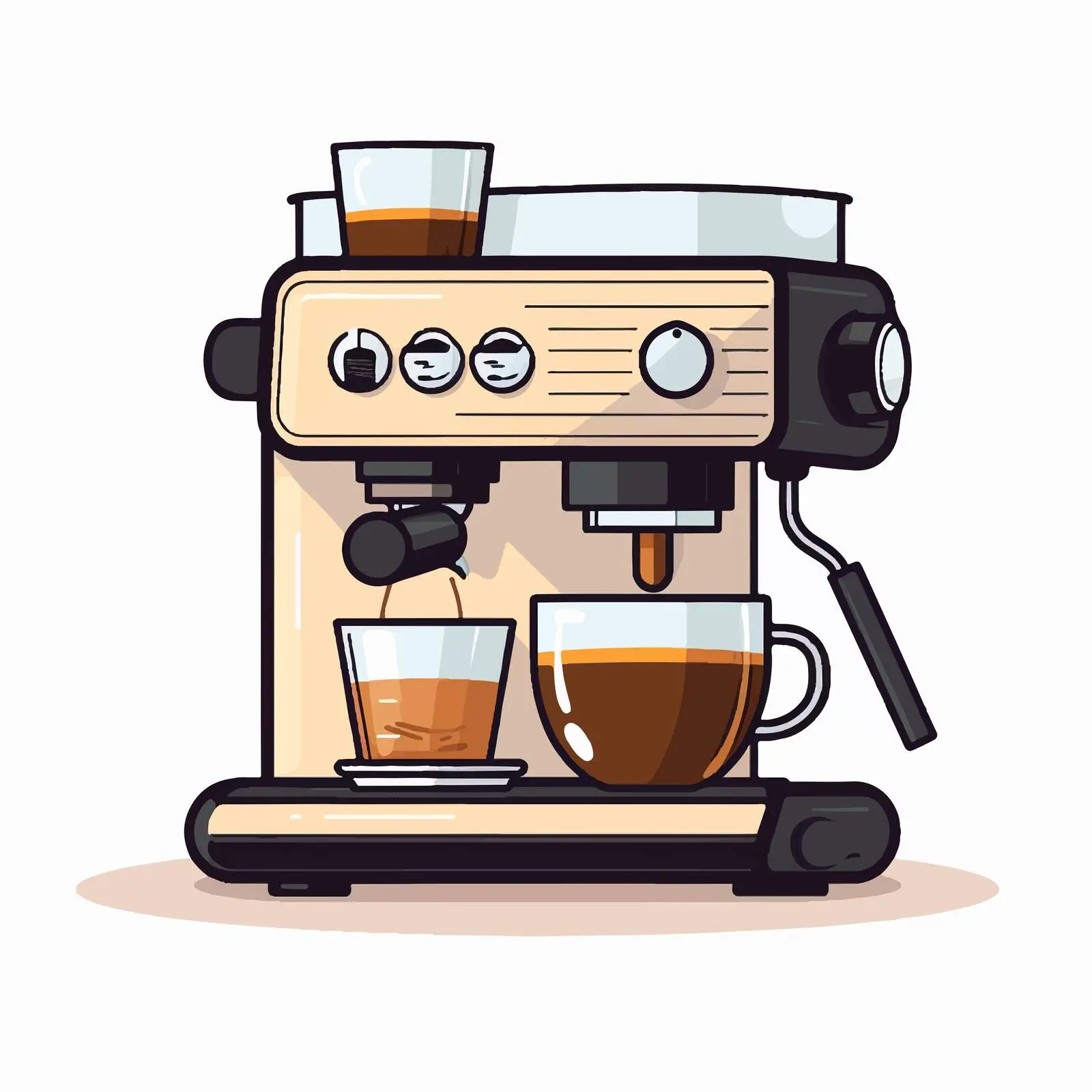Coffee Maker Machine with Mug and Cup — free download from Dotvec