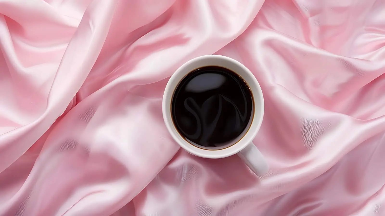 Coffee Mug on Pink Silk Blanket — free download from Dotvec